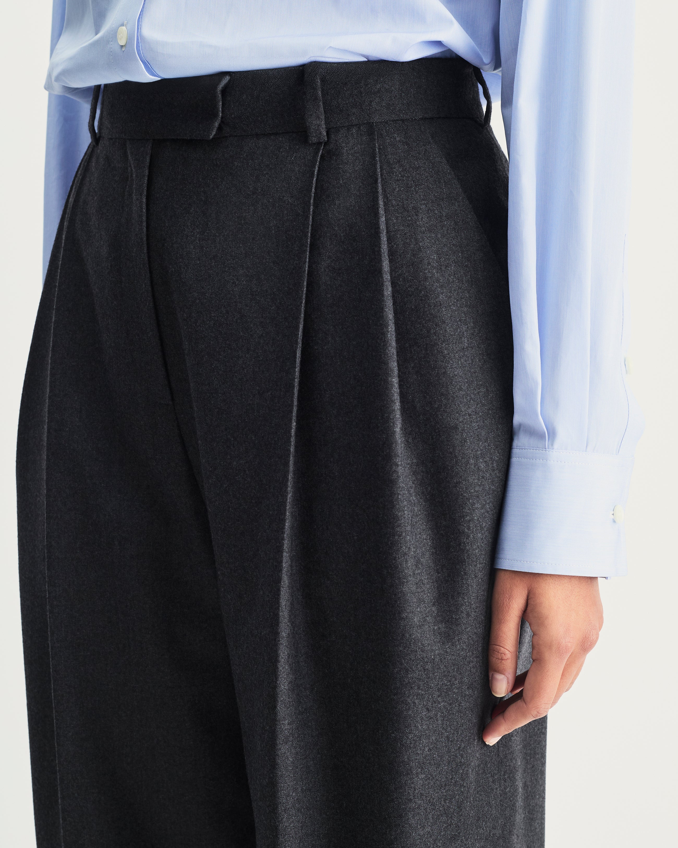 Cruz Trousers in Grey Merino Wool