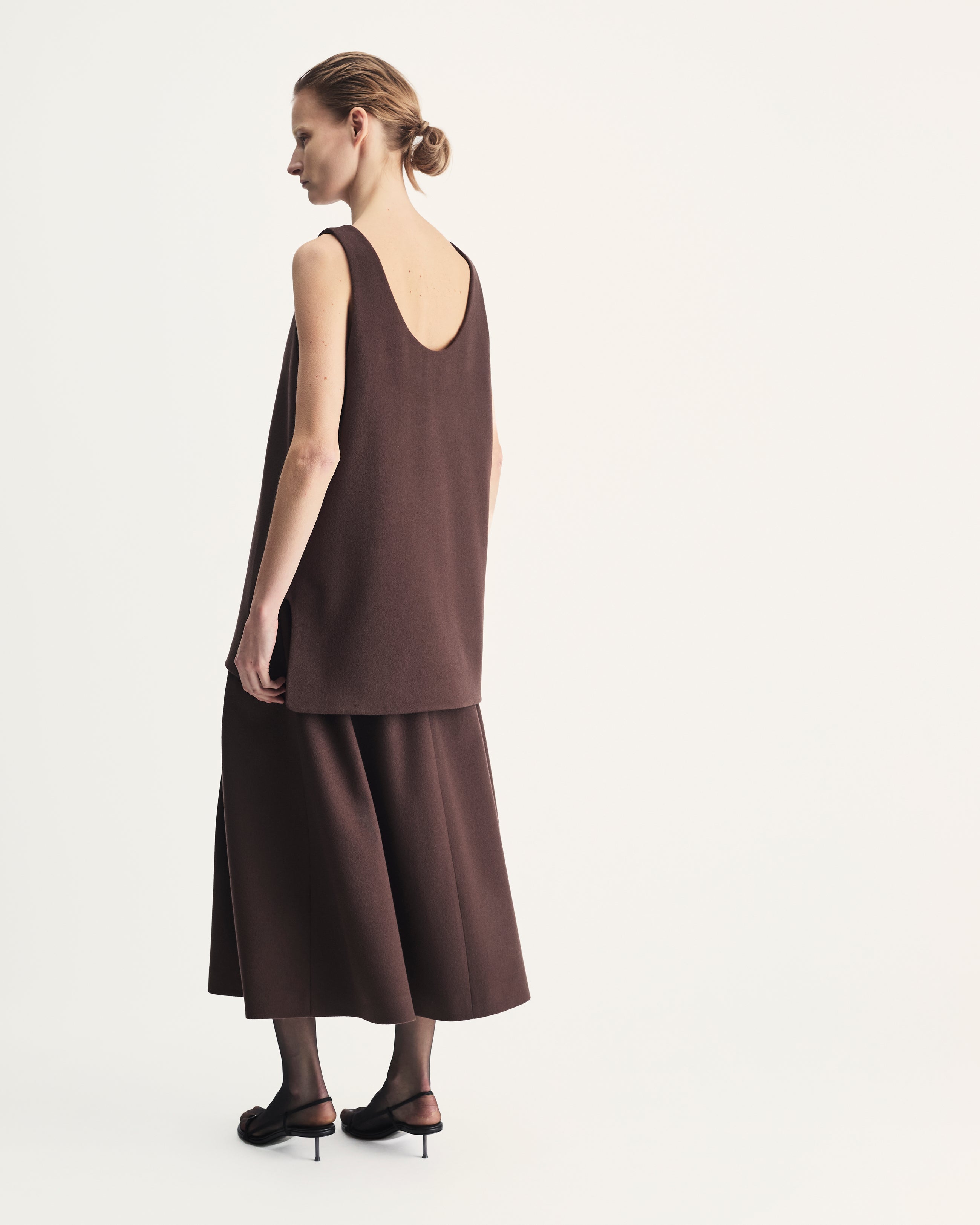 Estella Top in Brown Virgin Wool