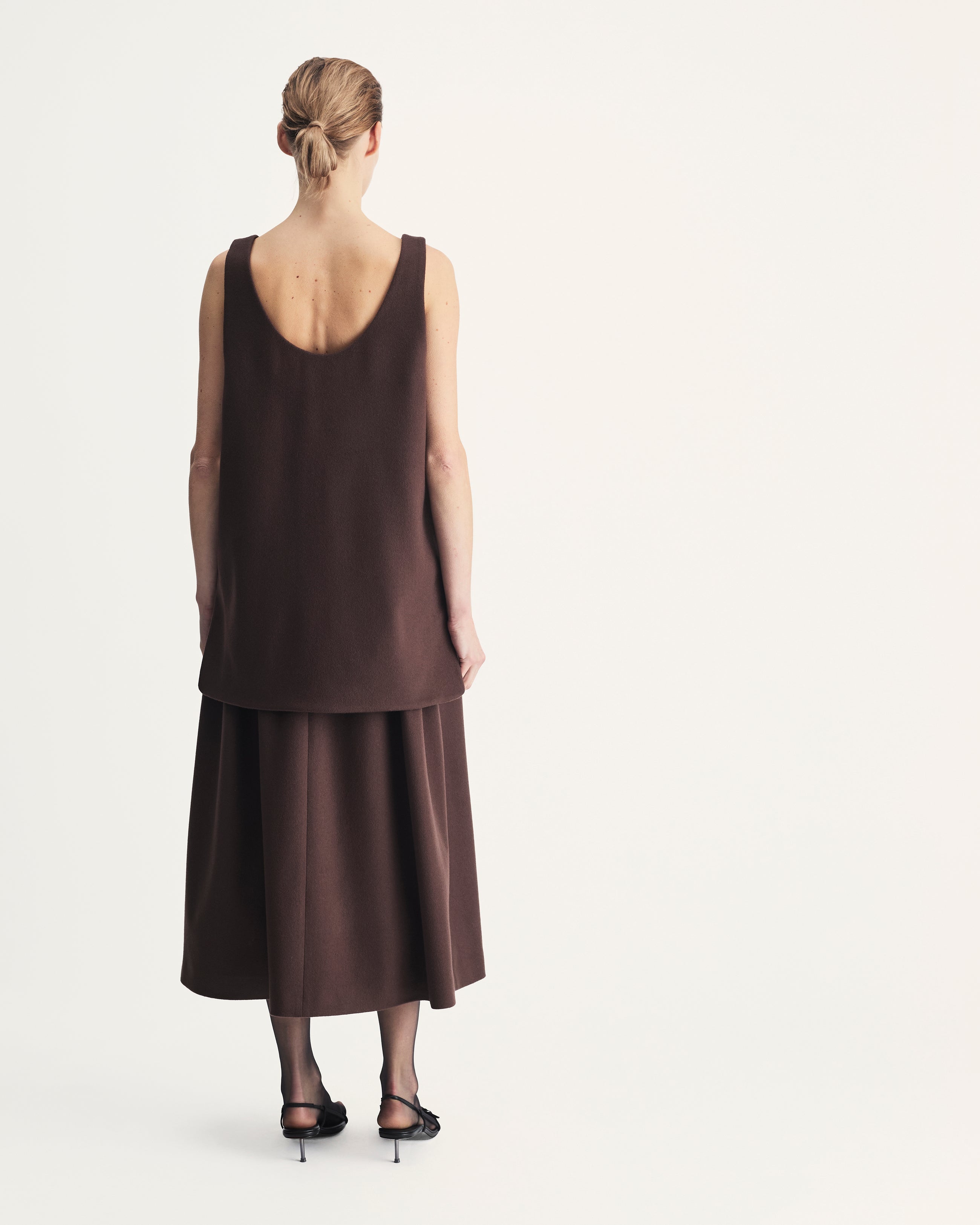Estella Top in Brown Virgin Wool