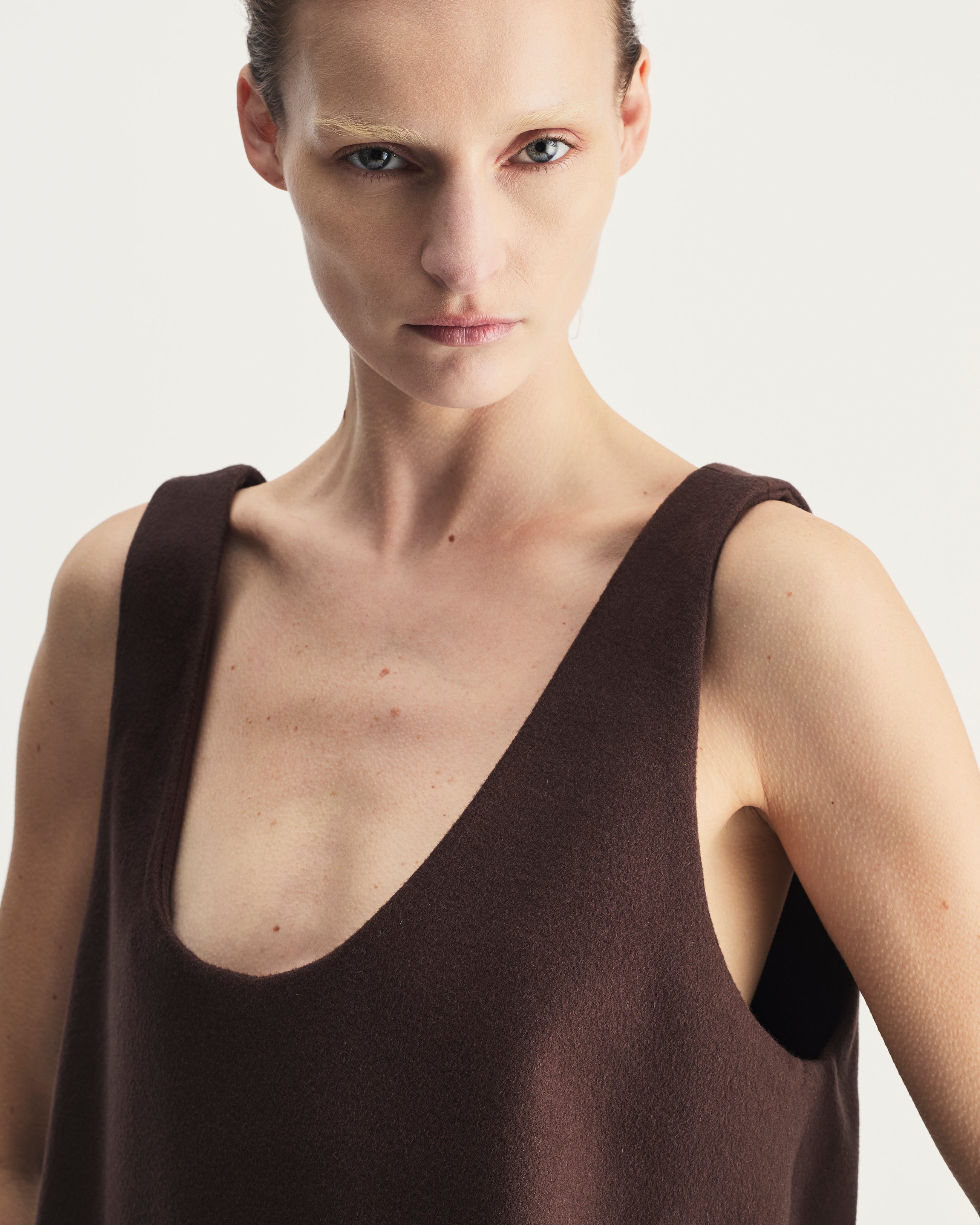 Estella Top in Brown Virgin Wool