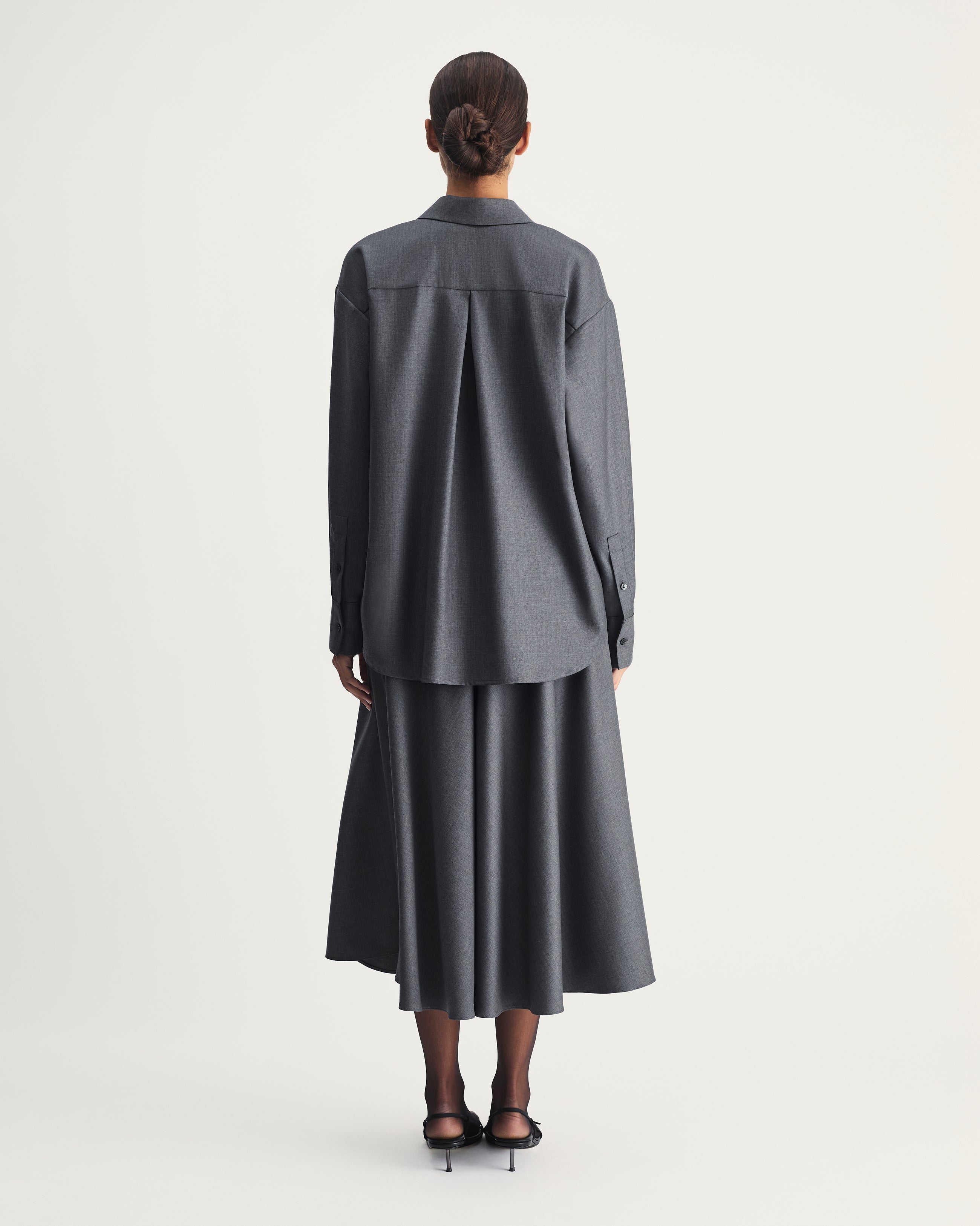 Gwen Shirt in Grey Virgin Wool