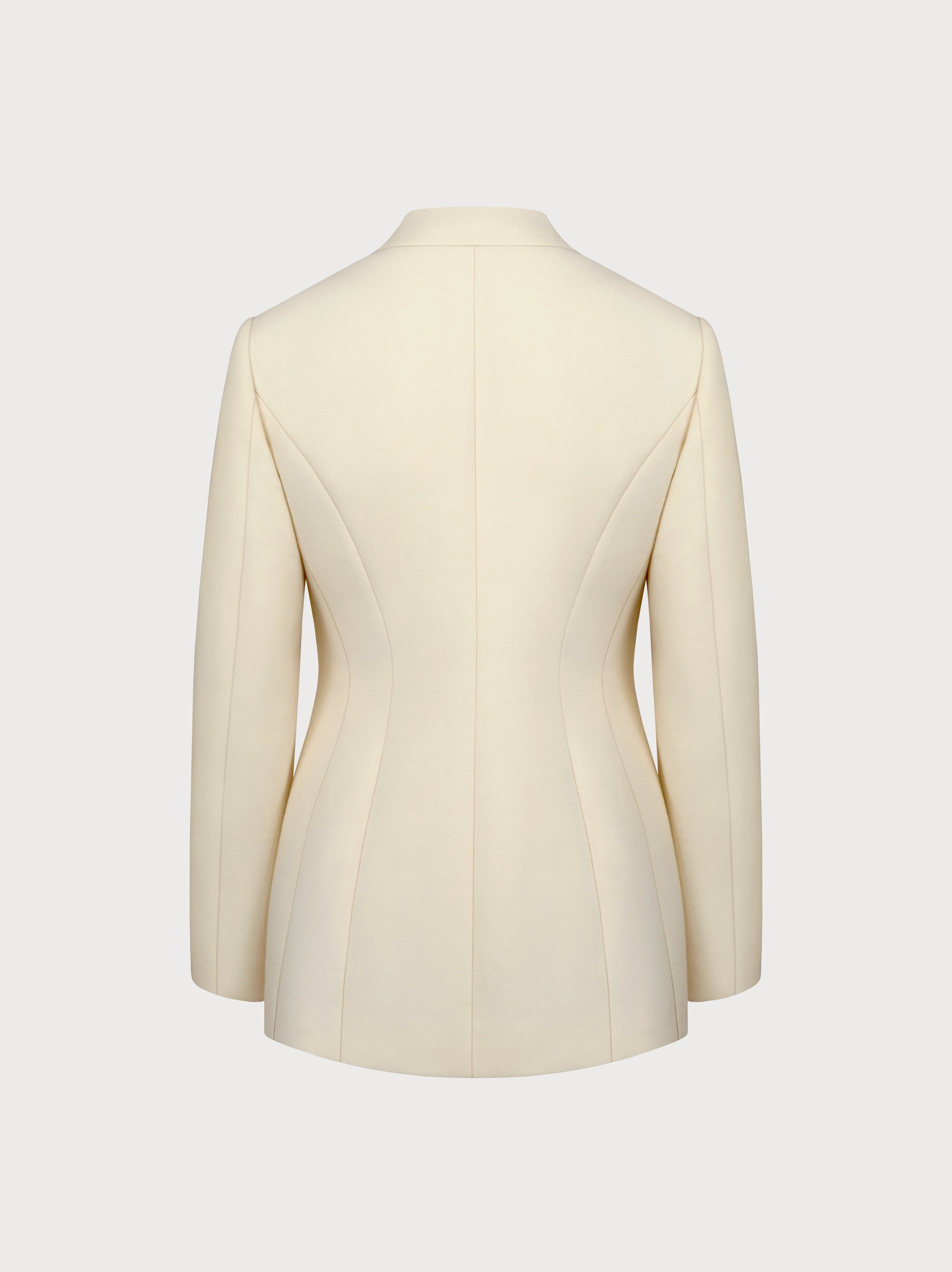 Helena Blazer in Ivory Virgin Wool