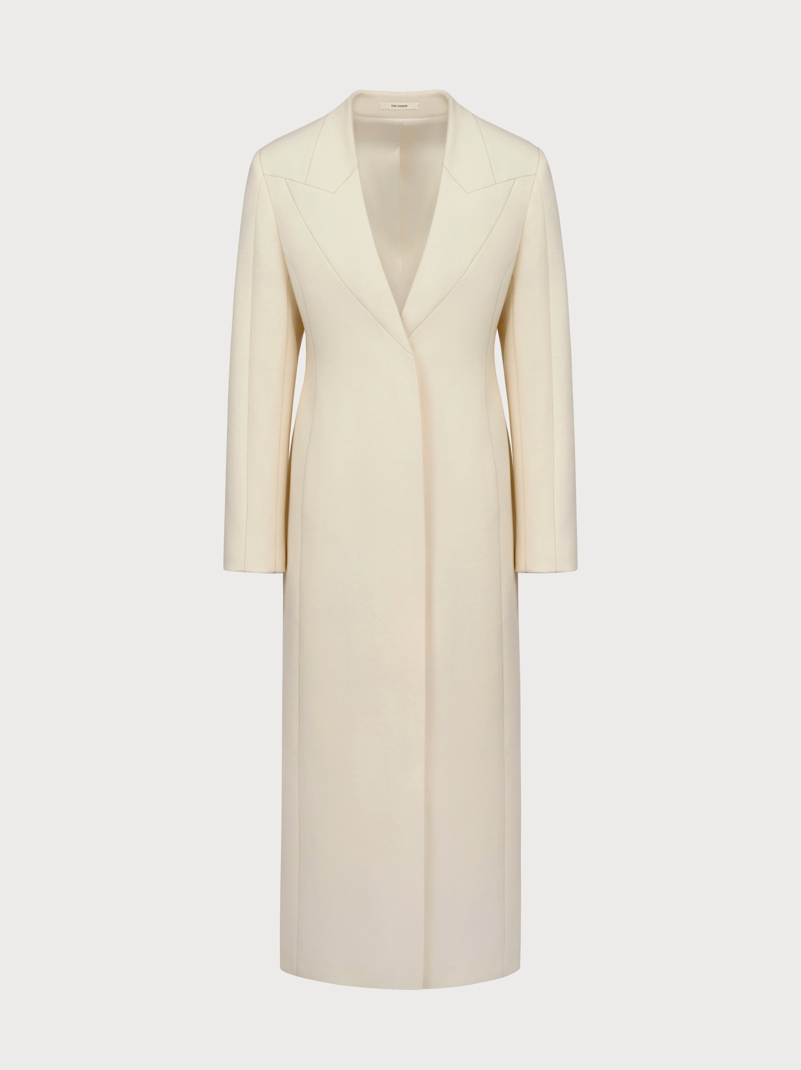 Helena Coat in Ivory Virgin Wool