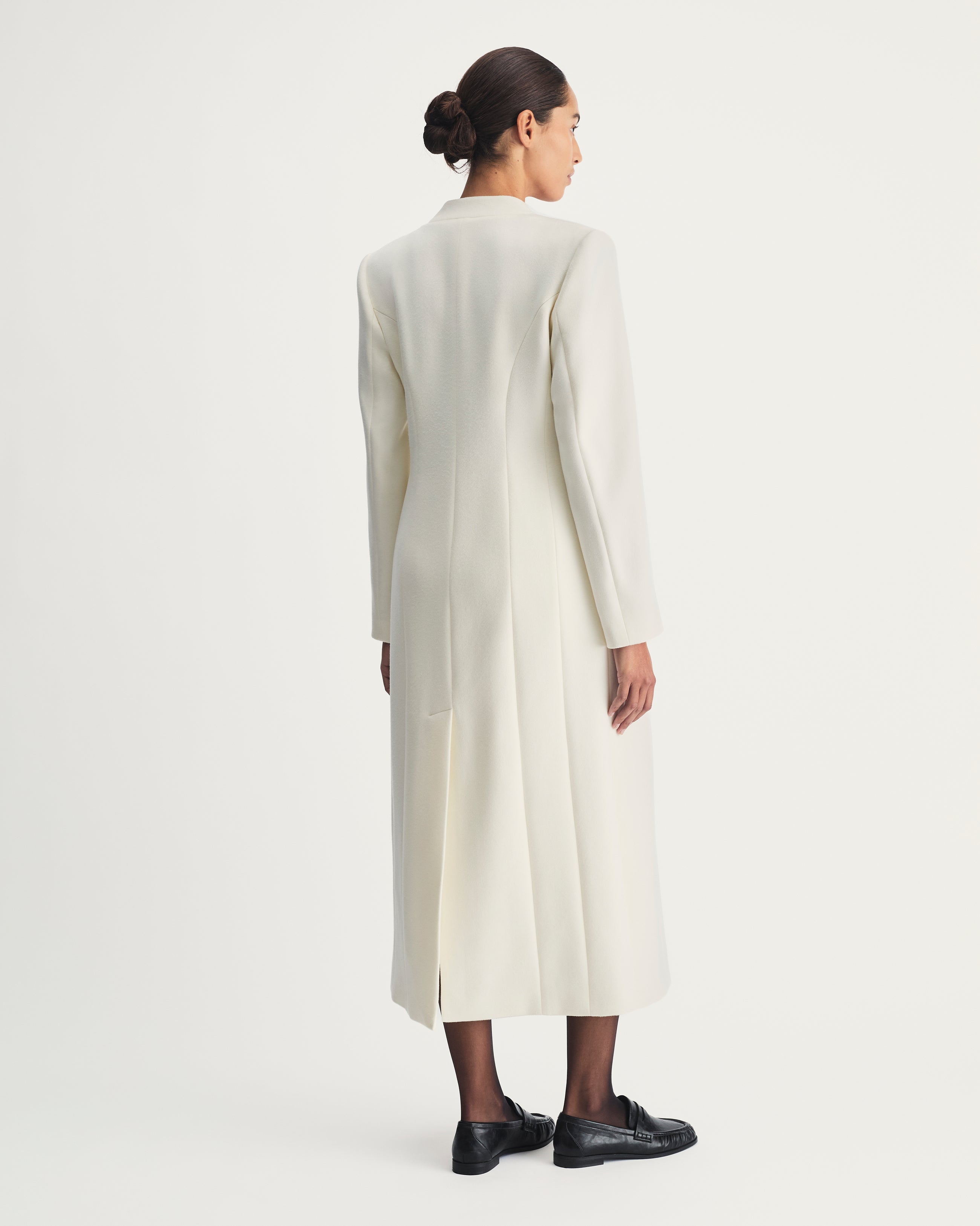 Helena Coat in Ivory Virgin Wool