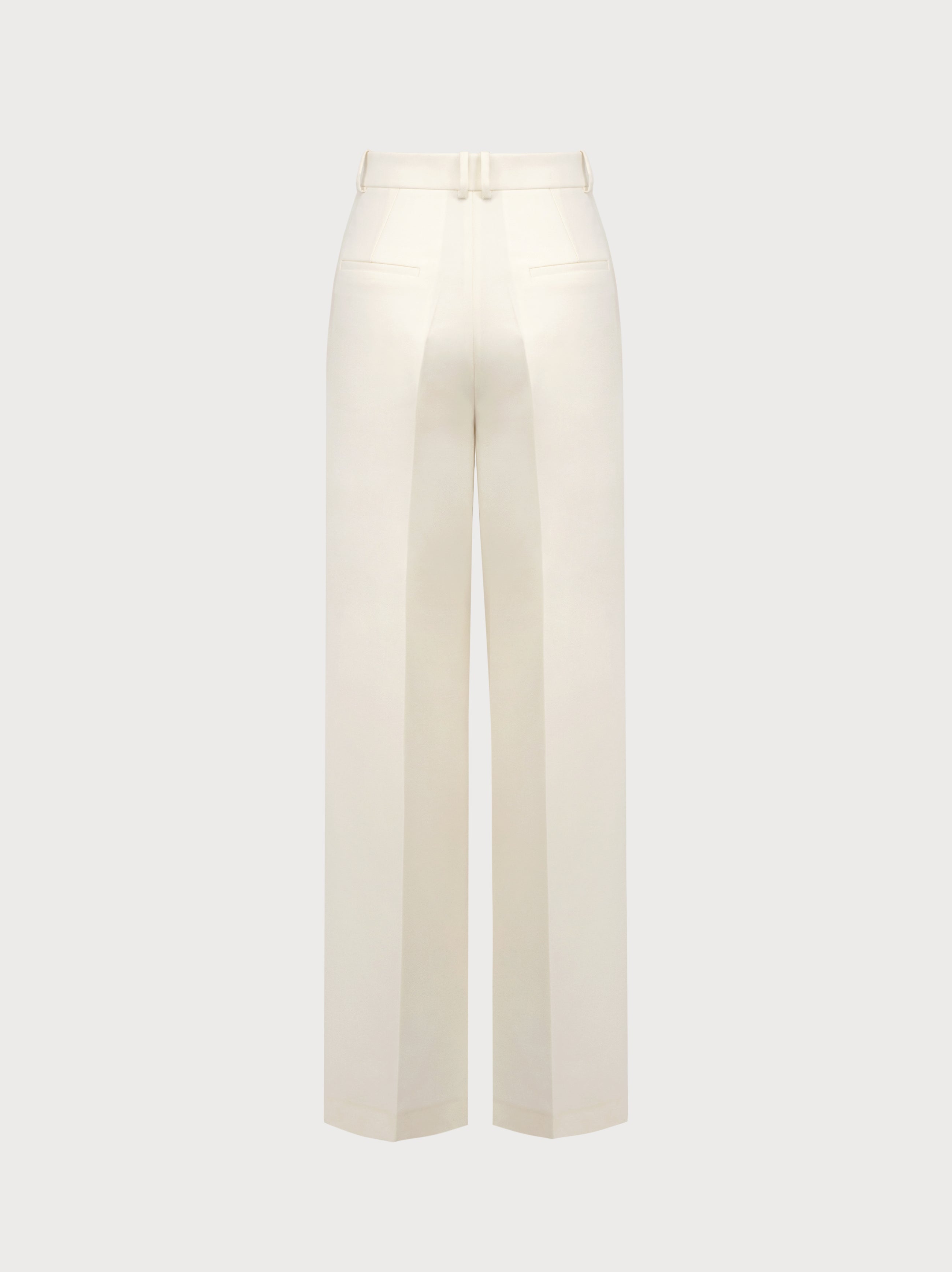 White pants on a light gray background