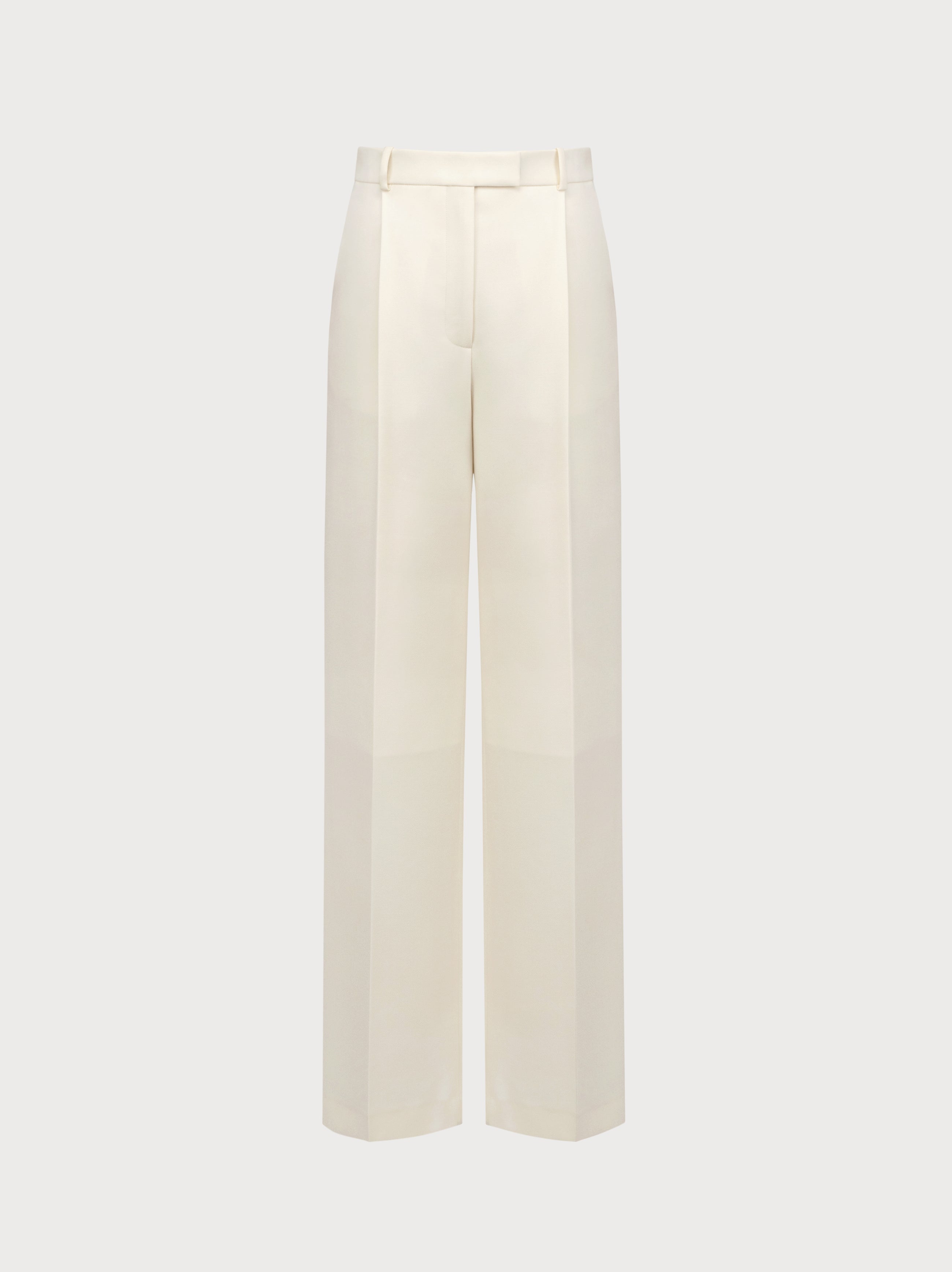 White pants on a light gray background