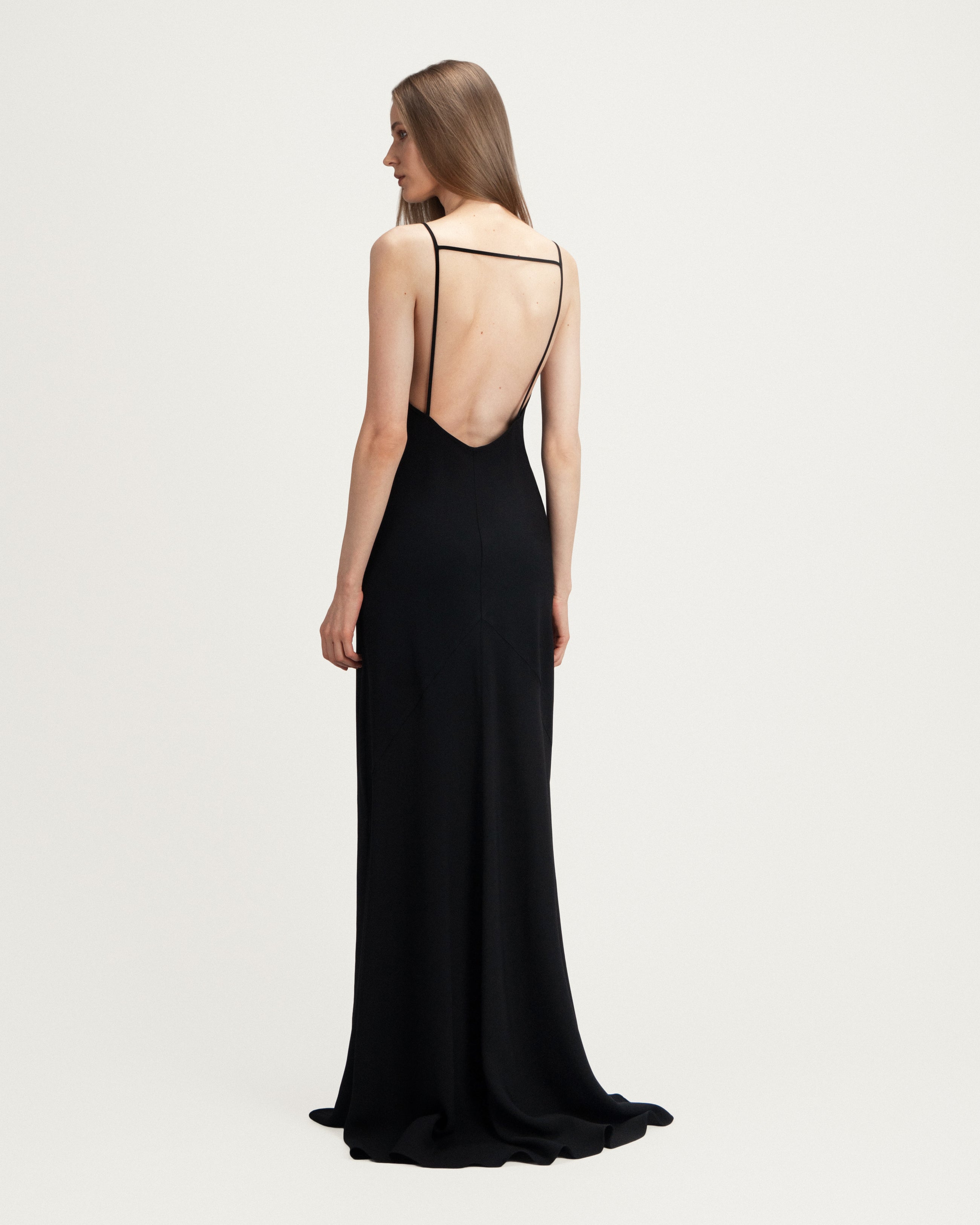 Laura Dress in Black Crepe