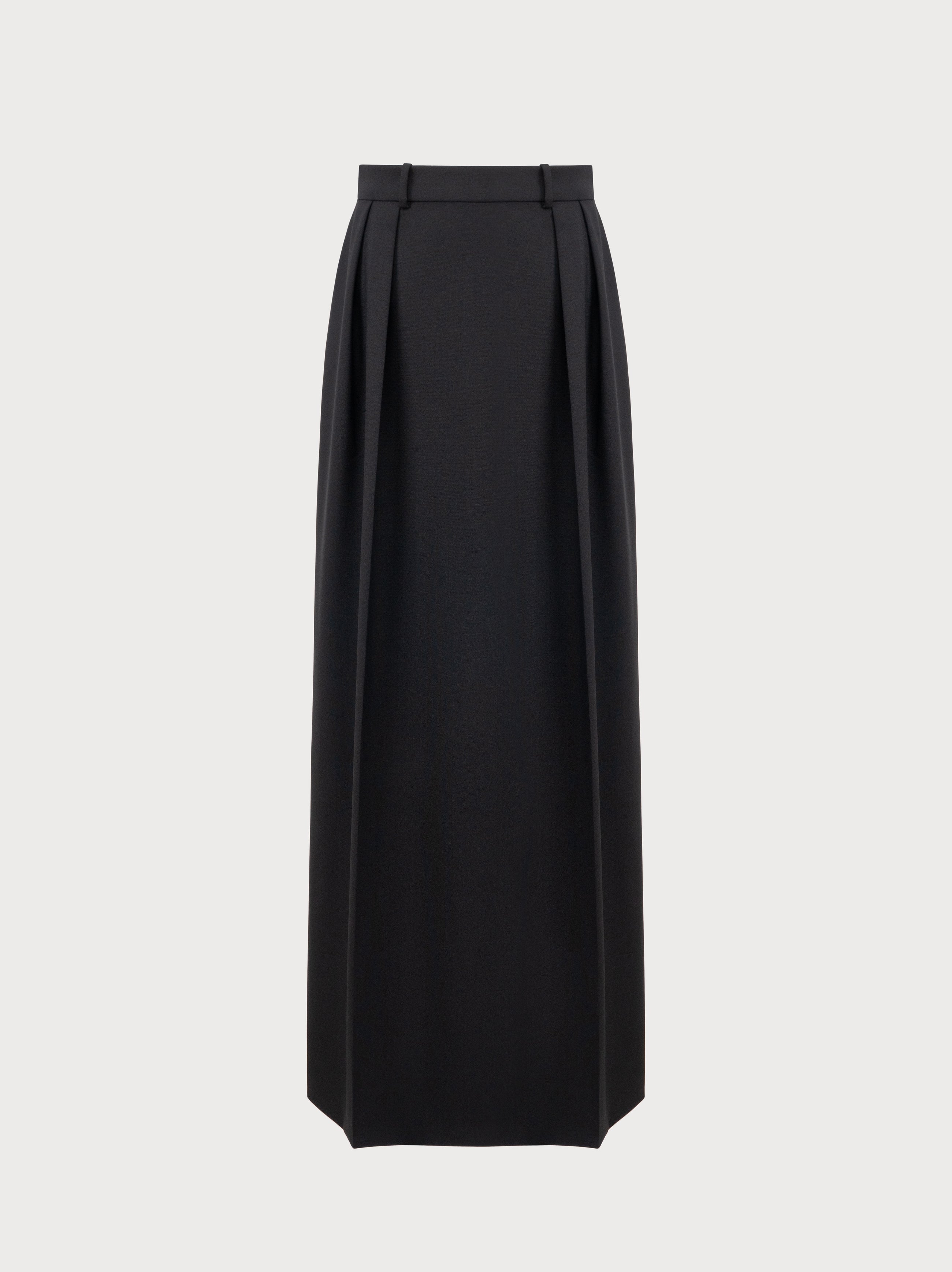 Luna Skirt in Black Virgin Wool and Mohair