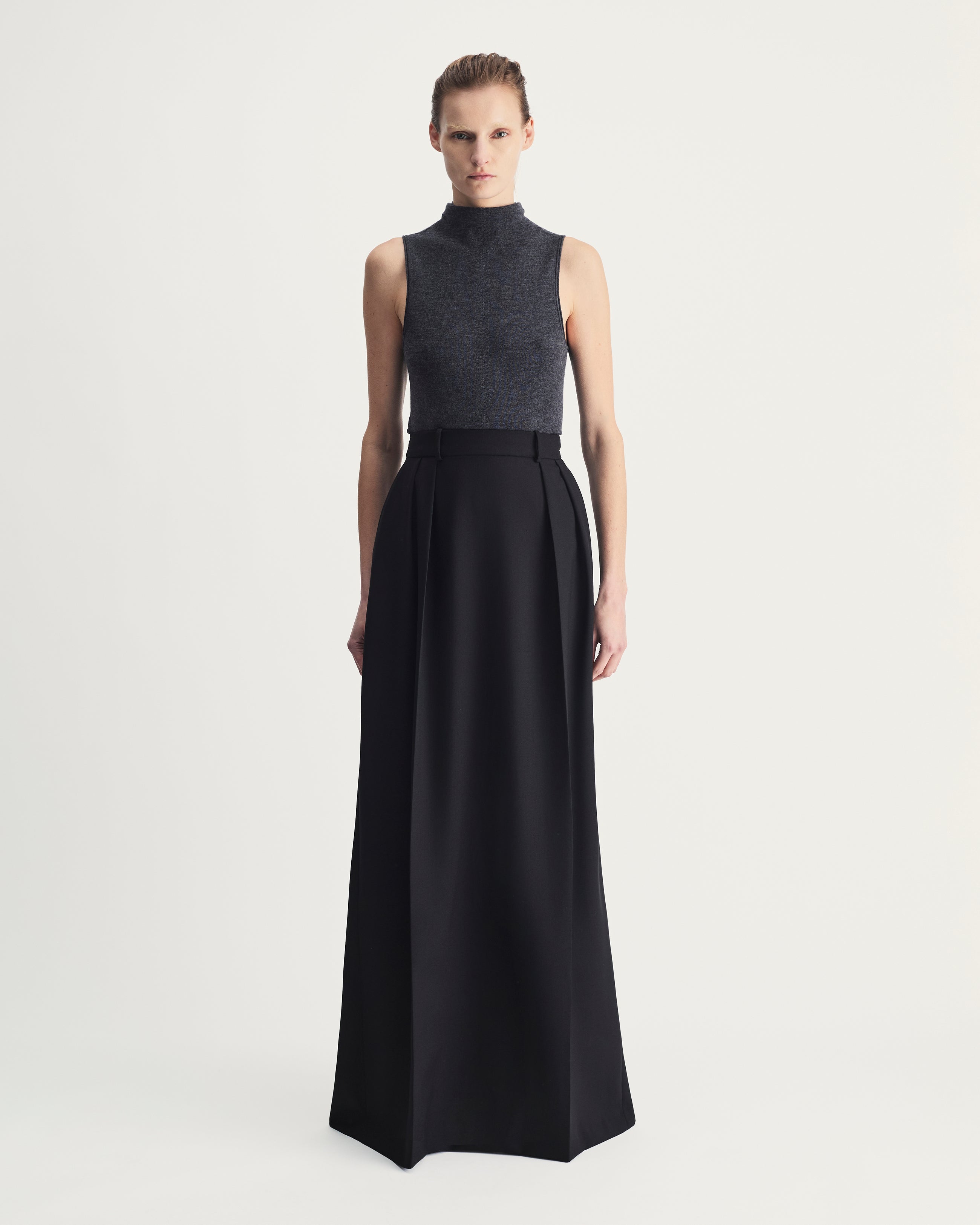 Luna Skirt in Black Virgin Wool and Mohair