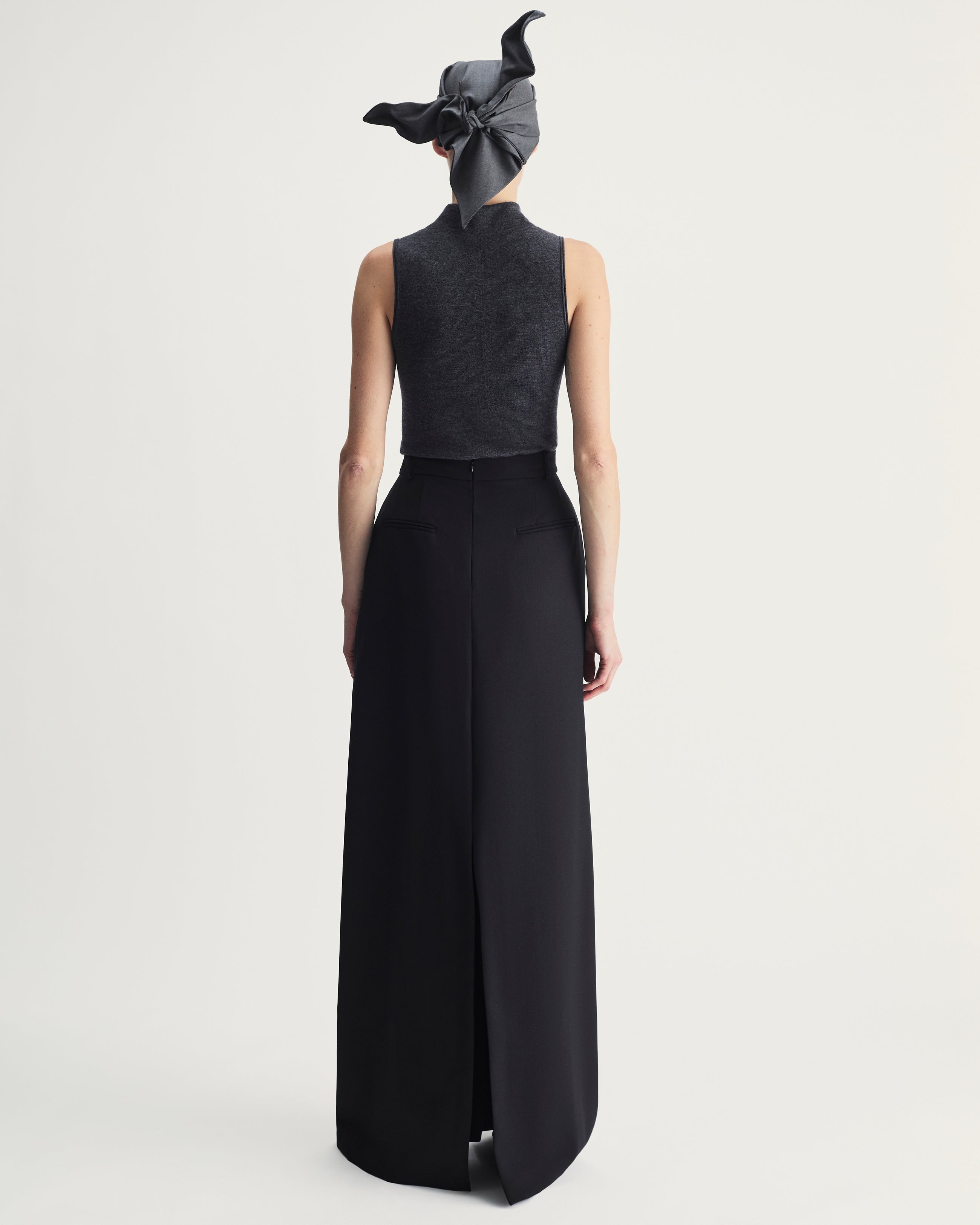 Luna Skirt in Black Virgin Wool and Mohair