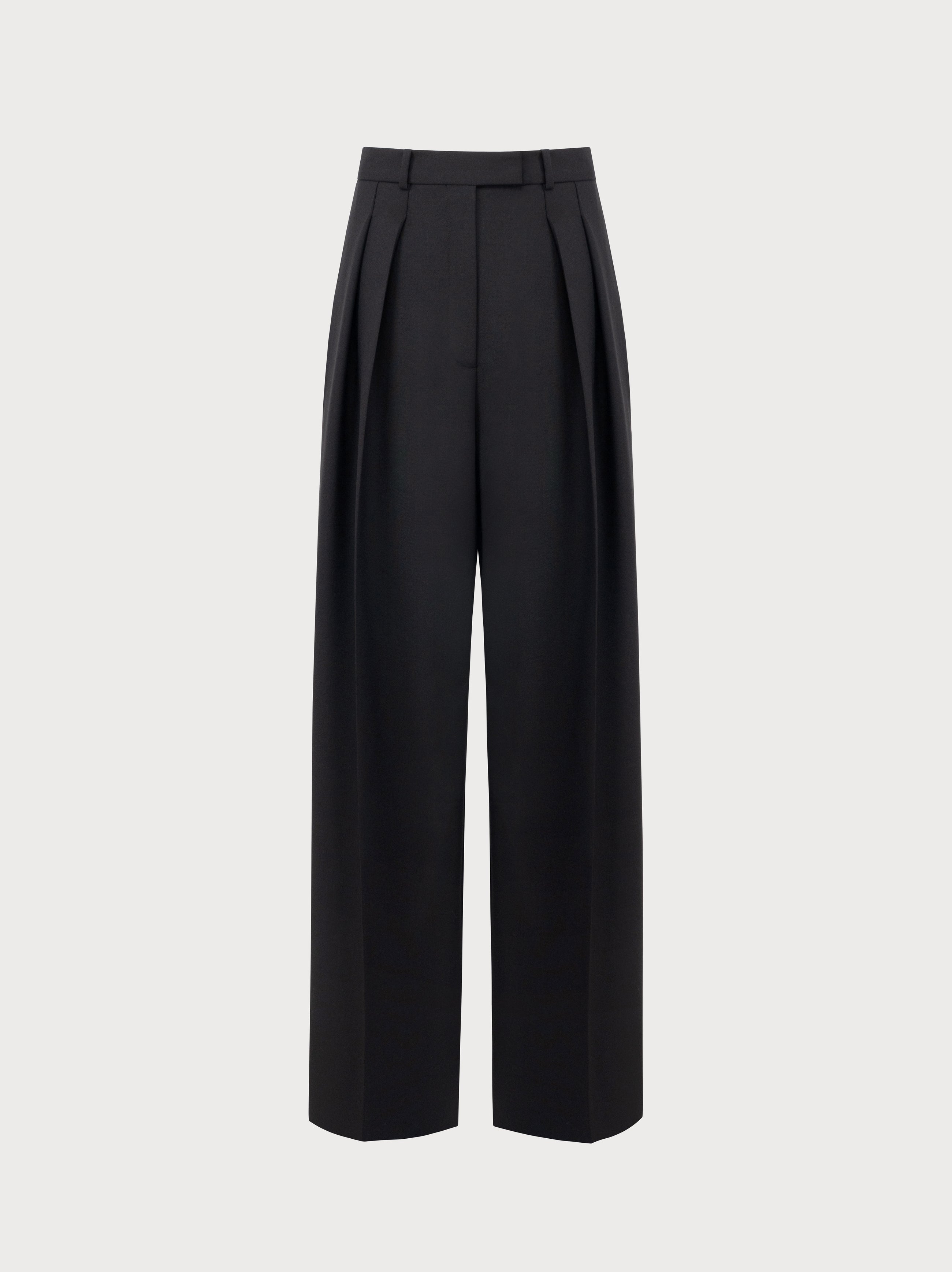 Mara Trousers in Black Virgin Wool and Mohair