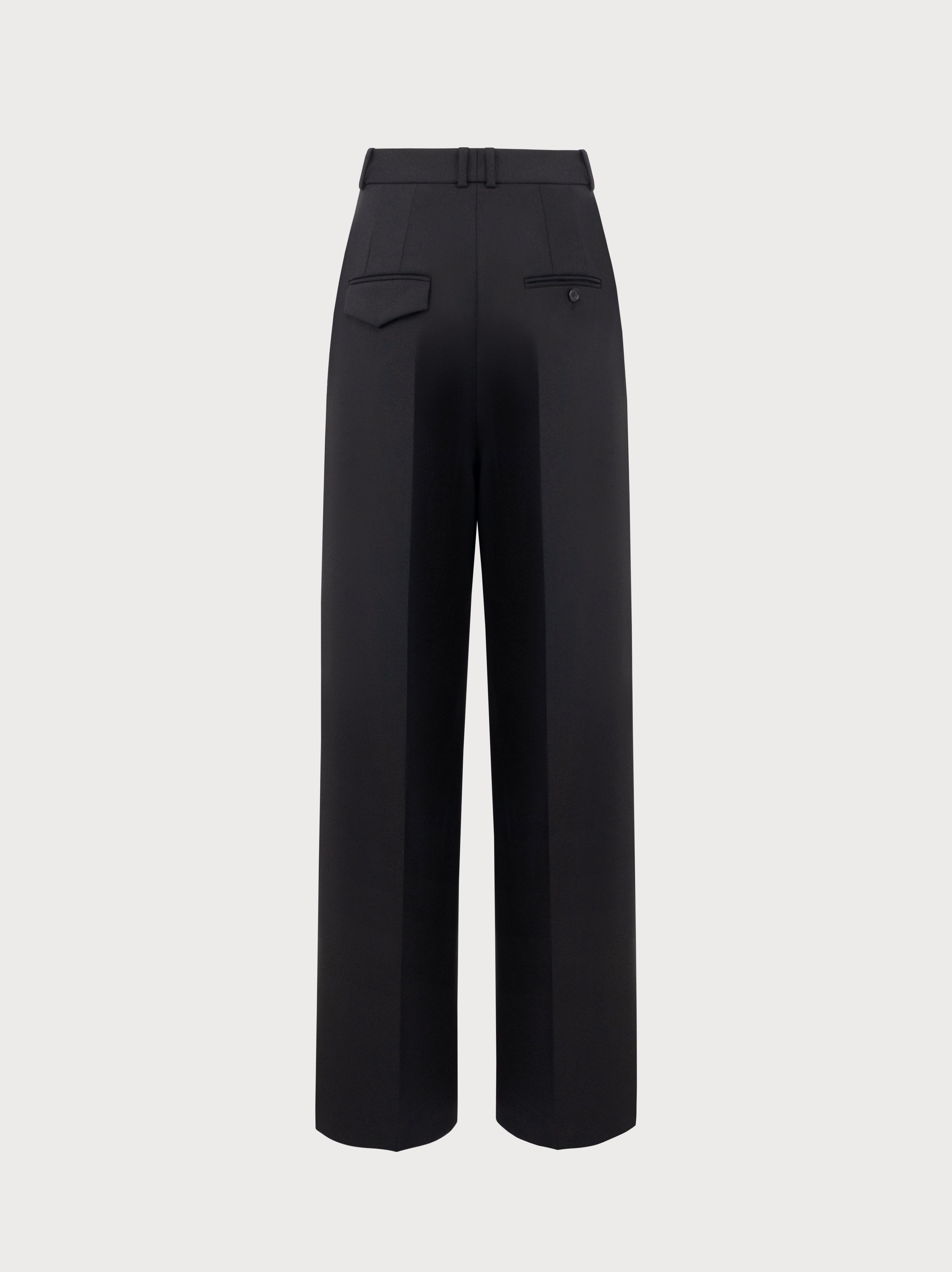 Mara Trousers in Black Virgin Wool and Mohair
