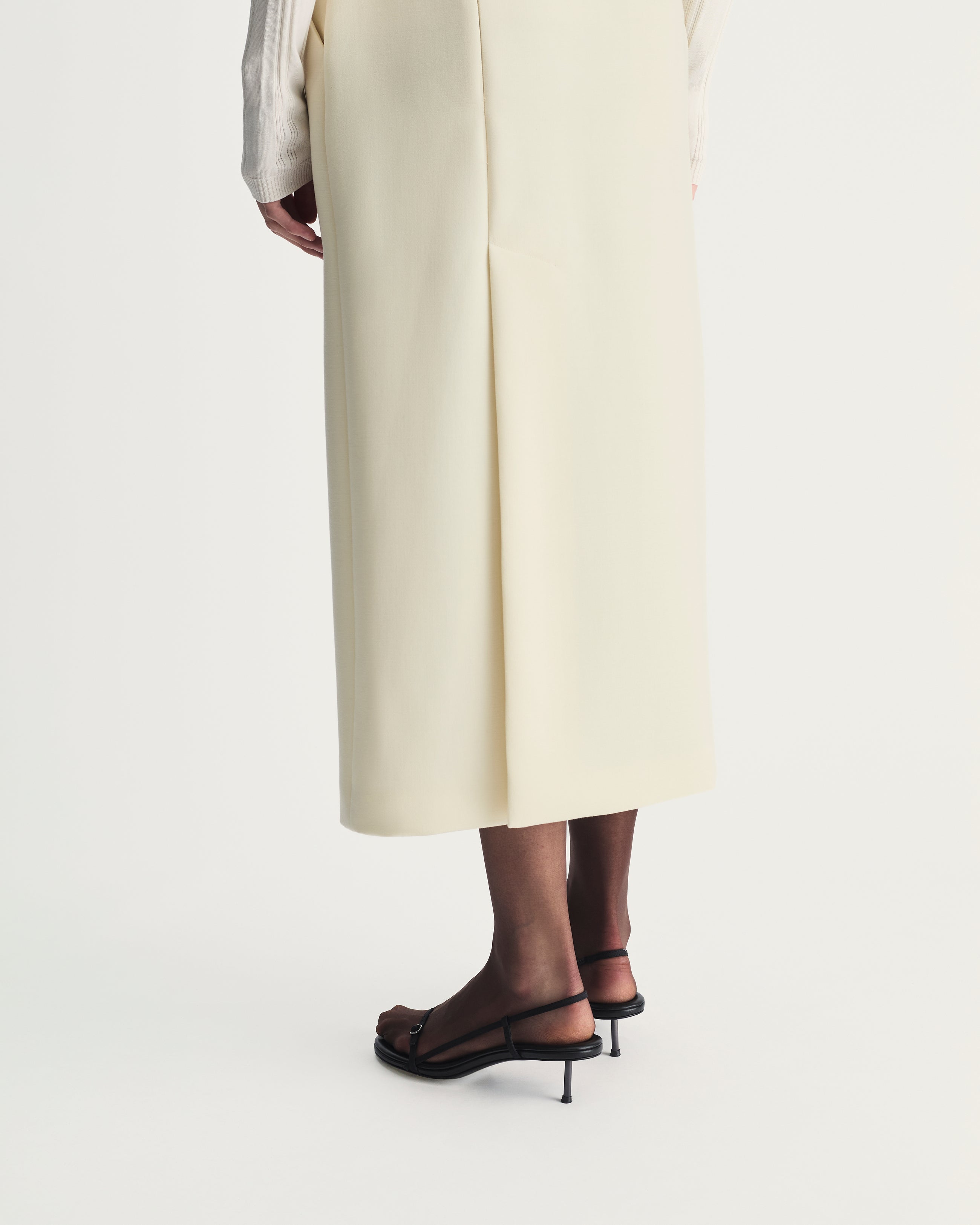 Nadia Skirt in Ivory Virgin Wool