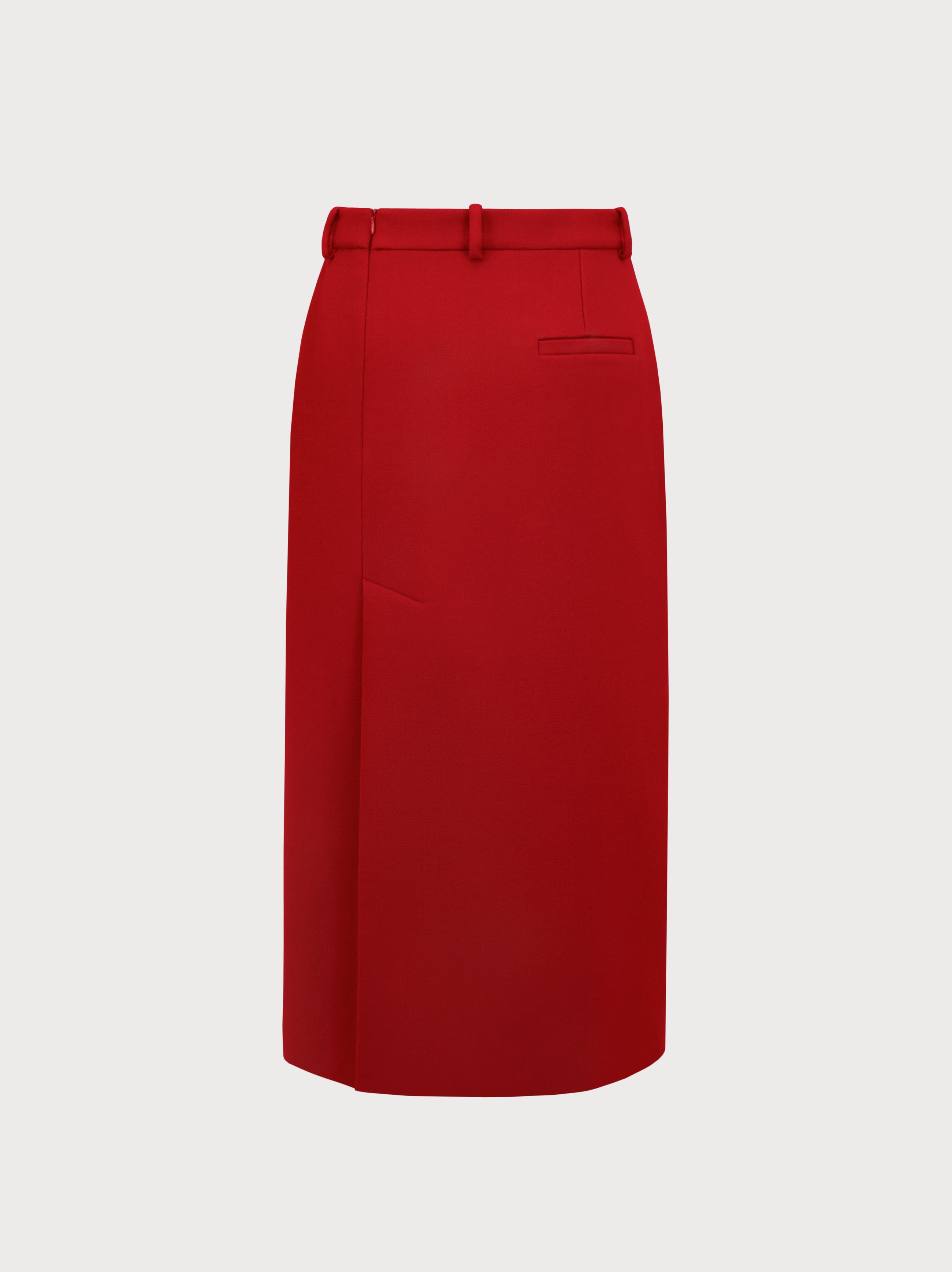 Nadia Skirt in Red Virgin Wool