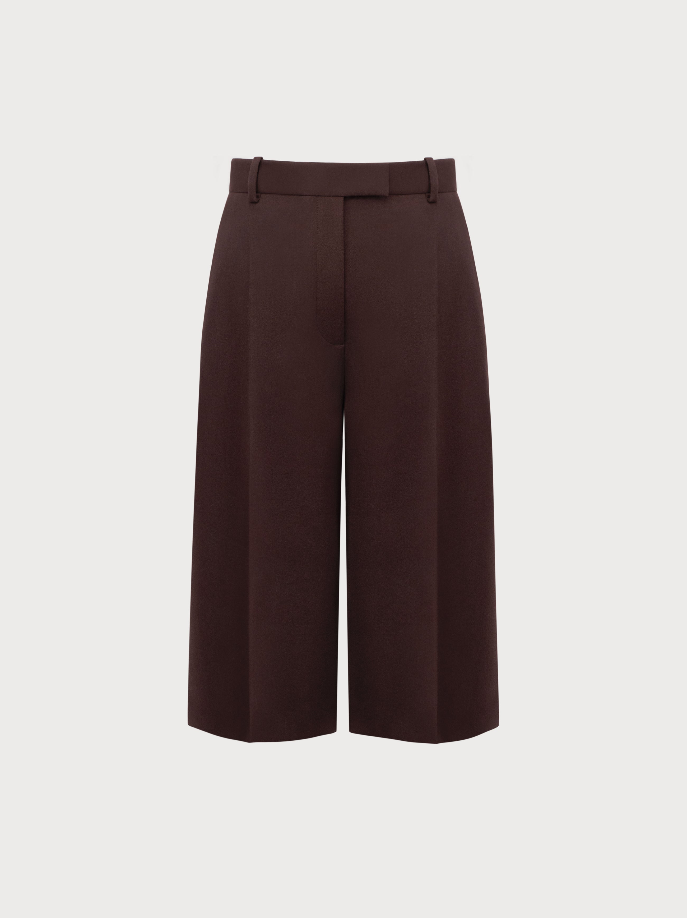 Brown wide-leg pants on a white background