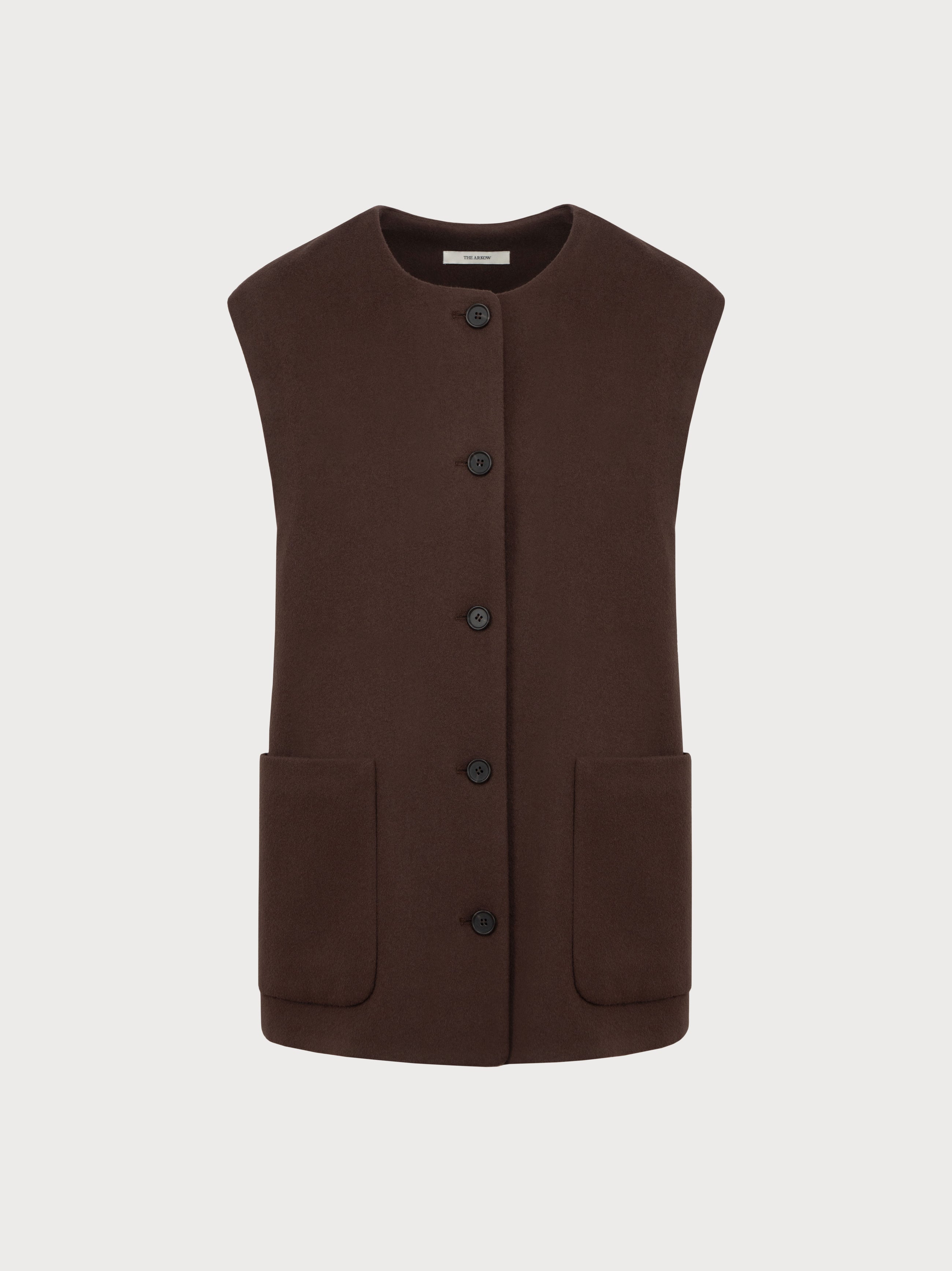Remi Vest in Brown Virgin Wool