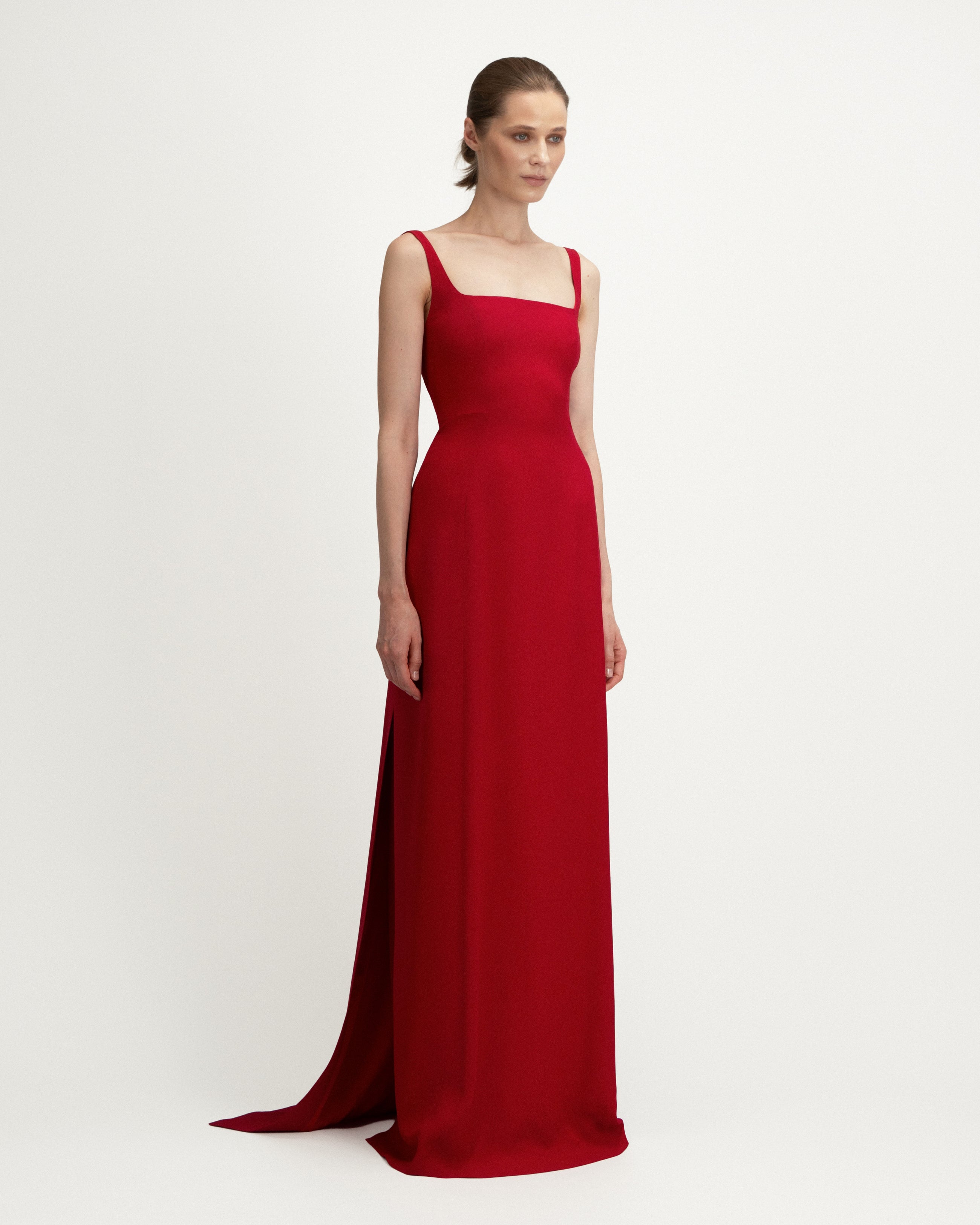Wanda Dress in Red Crepe