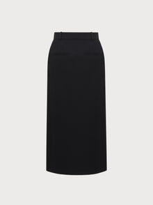 Black pencil skirt on a light gray background