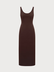 Aurora Dress in Brown Virgin Wool
