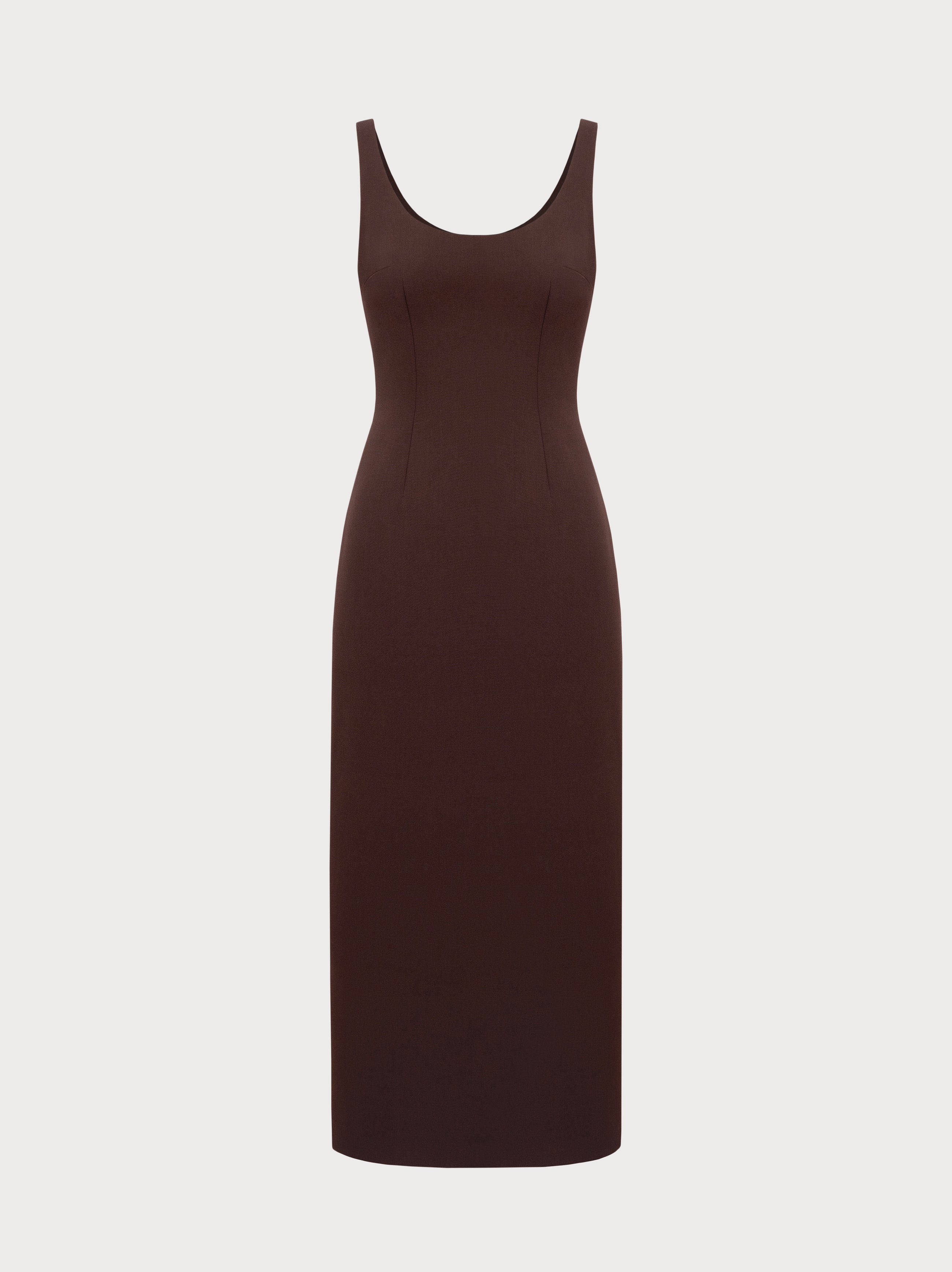 Aurora Dress in Brown Virgin Wool
