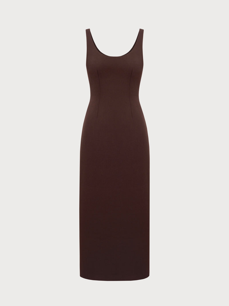 Aurora Dress in Brown Virgin Wool