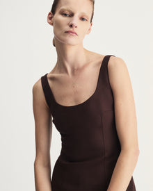 Aurora Dress in Brown Virgin Wool