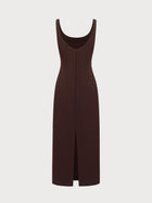 Aurora Dress in Brown Virgin Wool