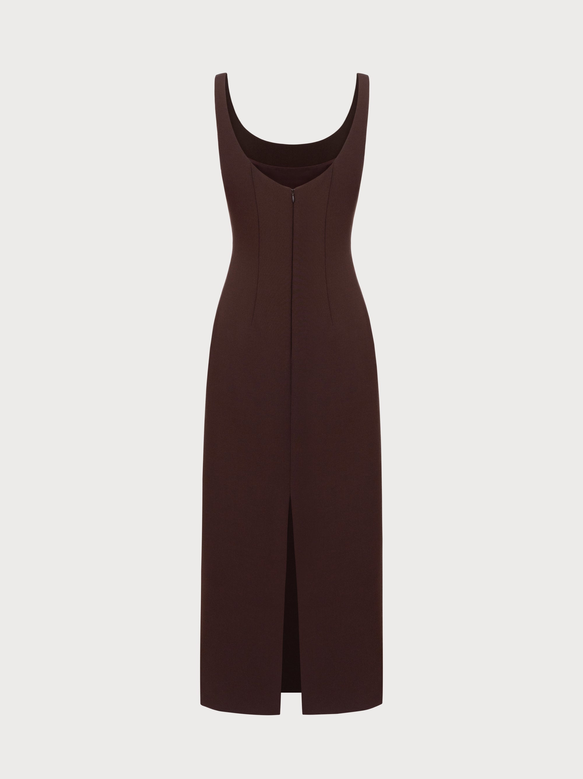 Aurora Dress in Brown Virgin Wool