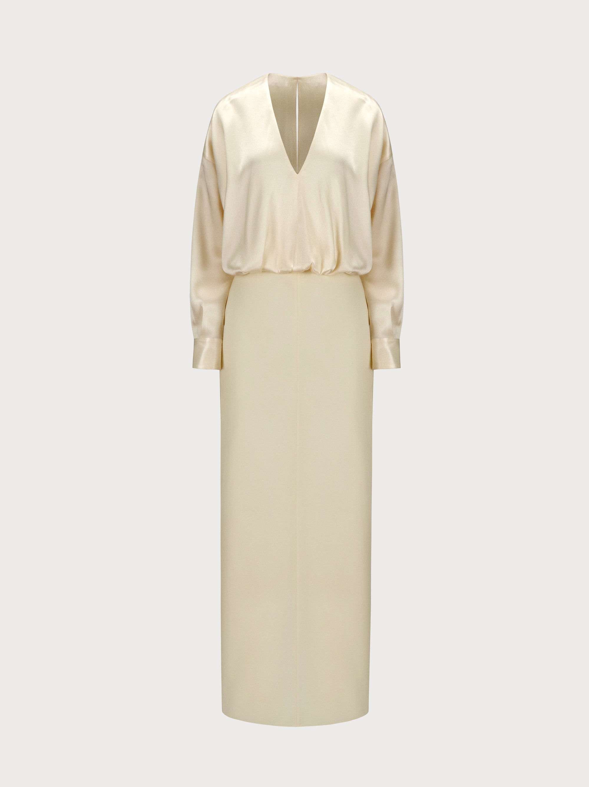 Aurora Dress in Ivory Silk Blend