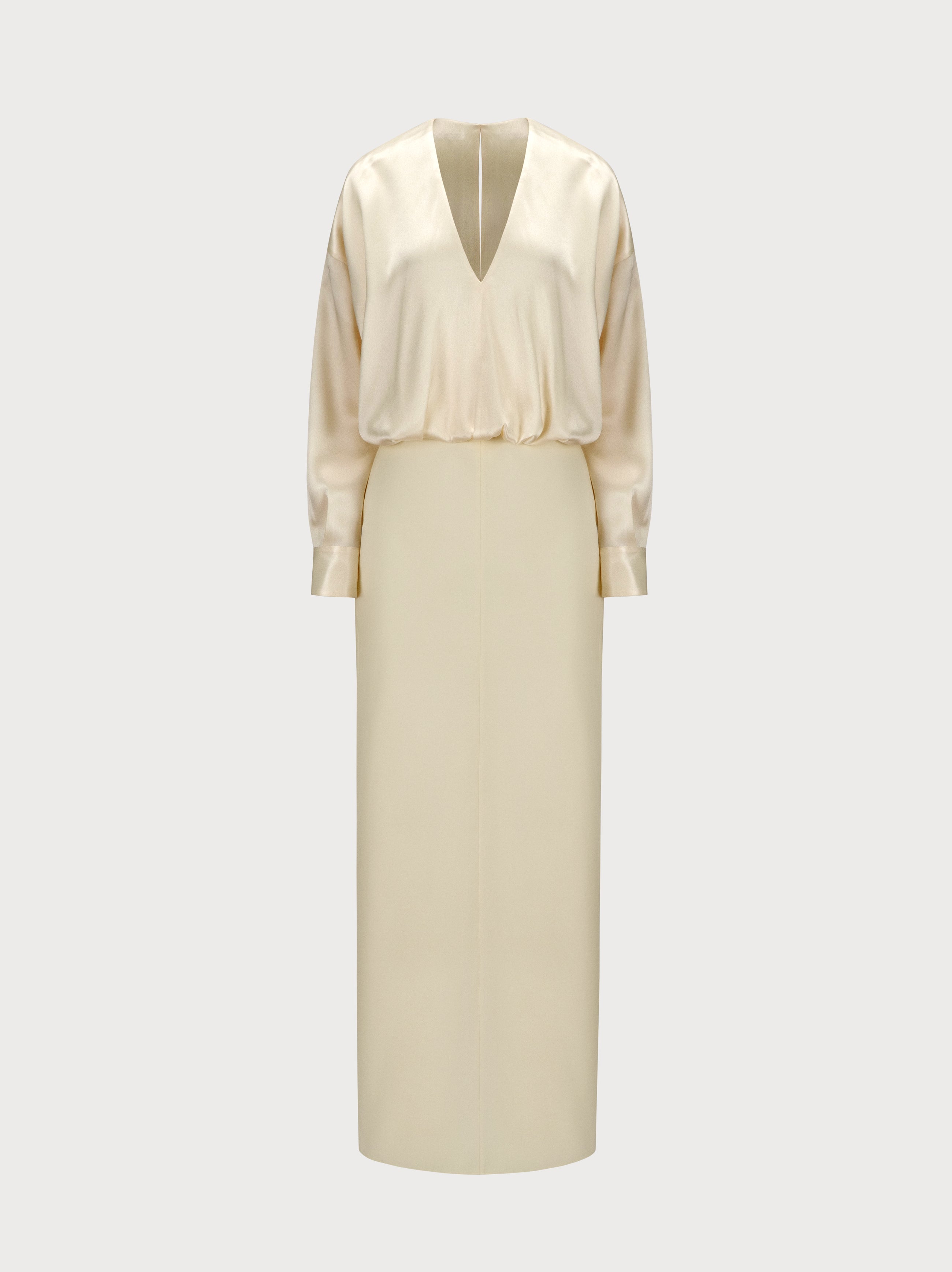 Aurora Dress in Ivory Silk Blend
