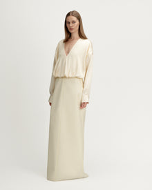 Aurora Dress in Ivory Silk Blend