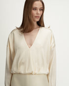 Aurora Dress in Ivory Silk Blend