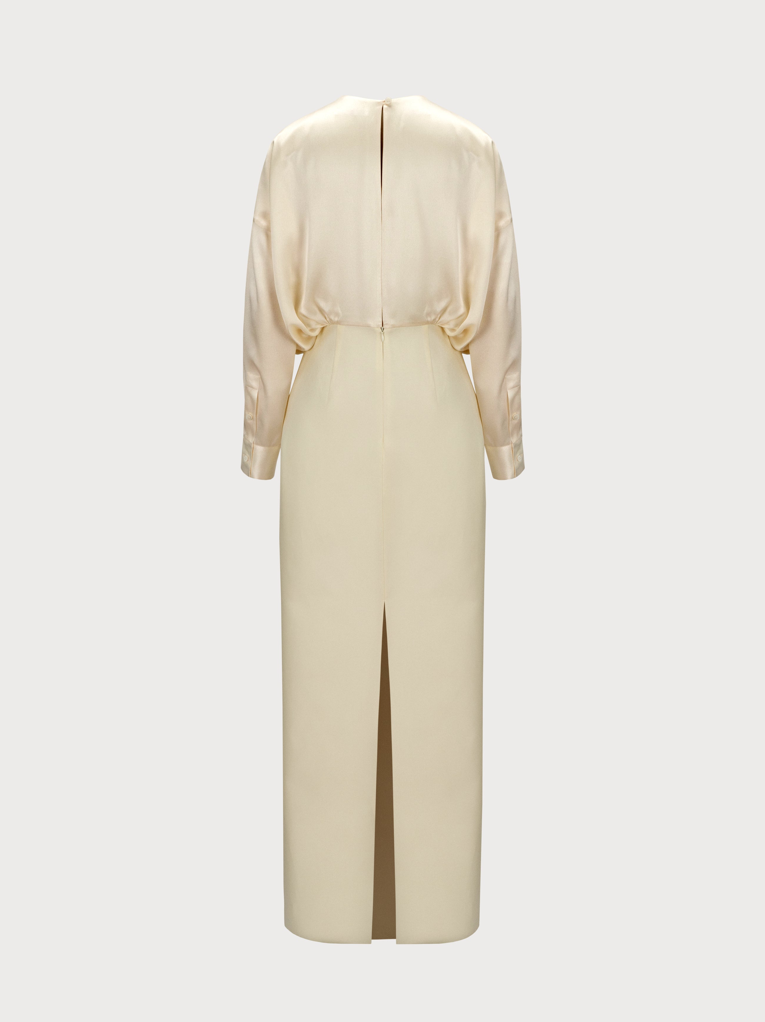 Aurora Dress in Ivory Silk Blend