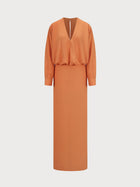 Aurora Dress in Orange Crepe