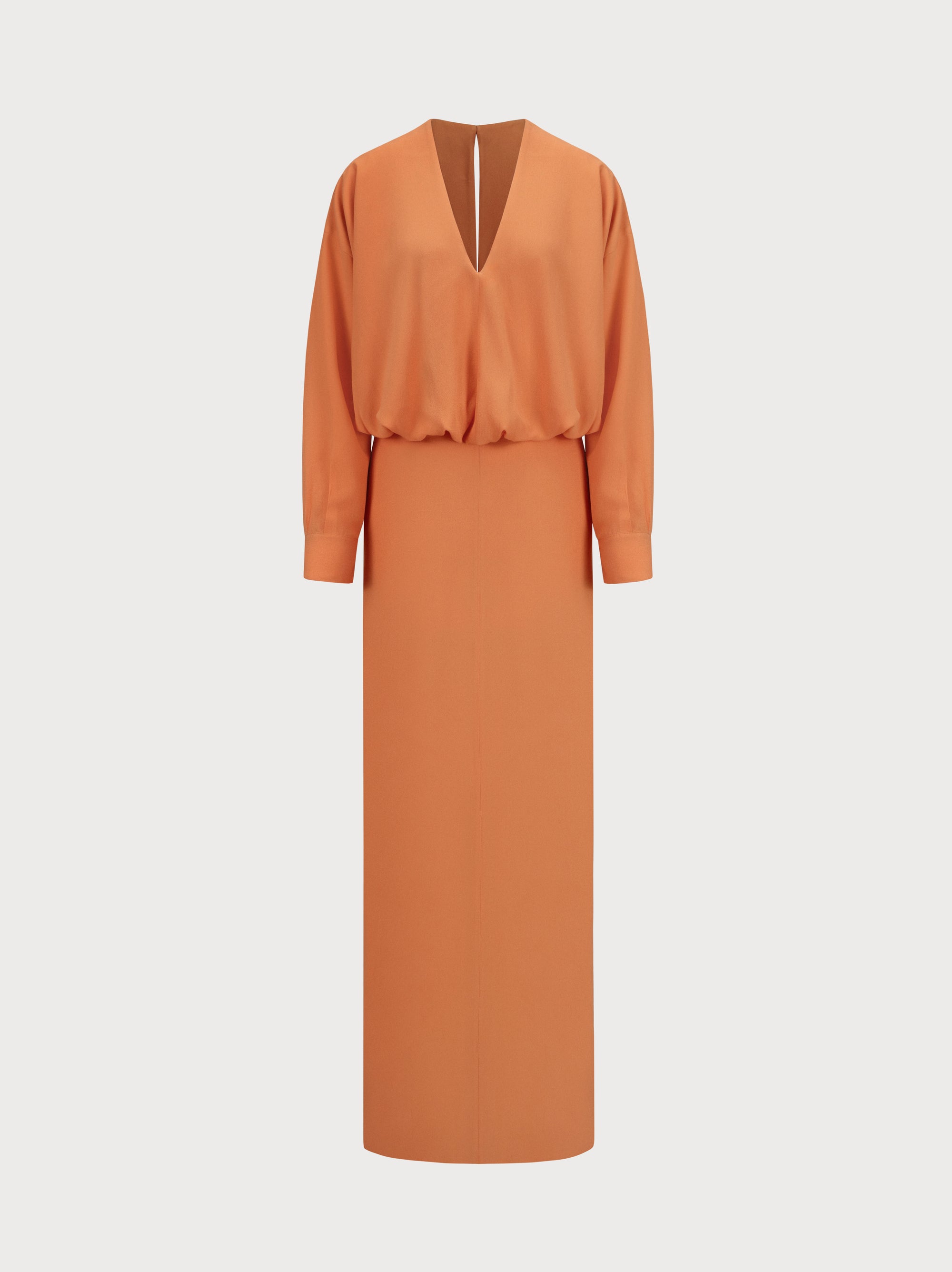 Aurora Dress in Orange Crepe
