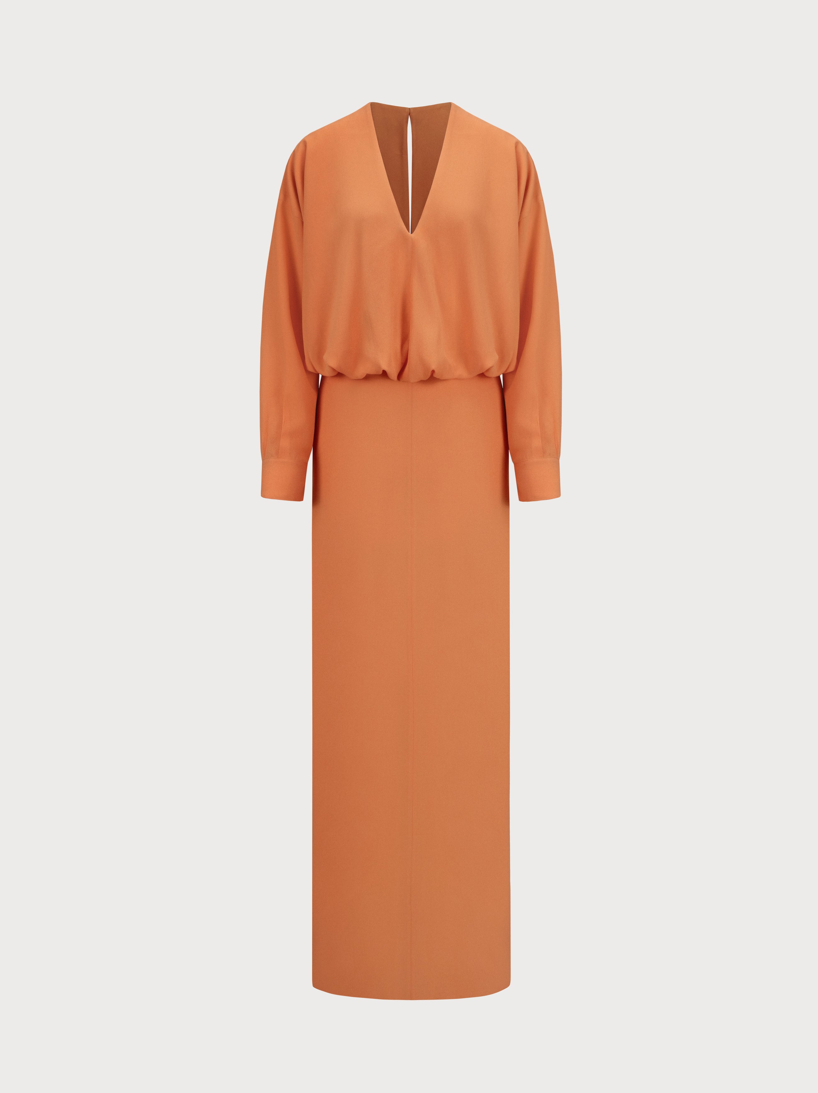 Aurora Dress in Orange Crepe