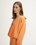 Aurora Dress in Orange Crepe