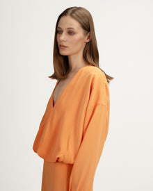 Aurora Dress in Orange Crepe