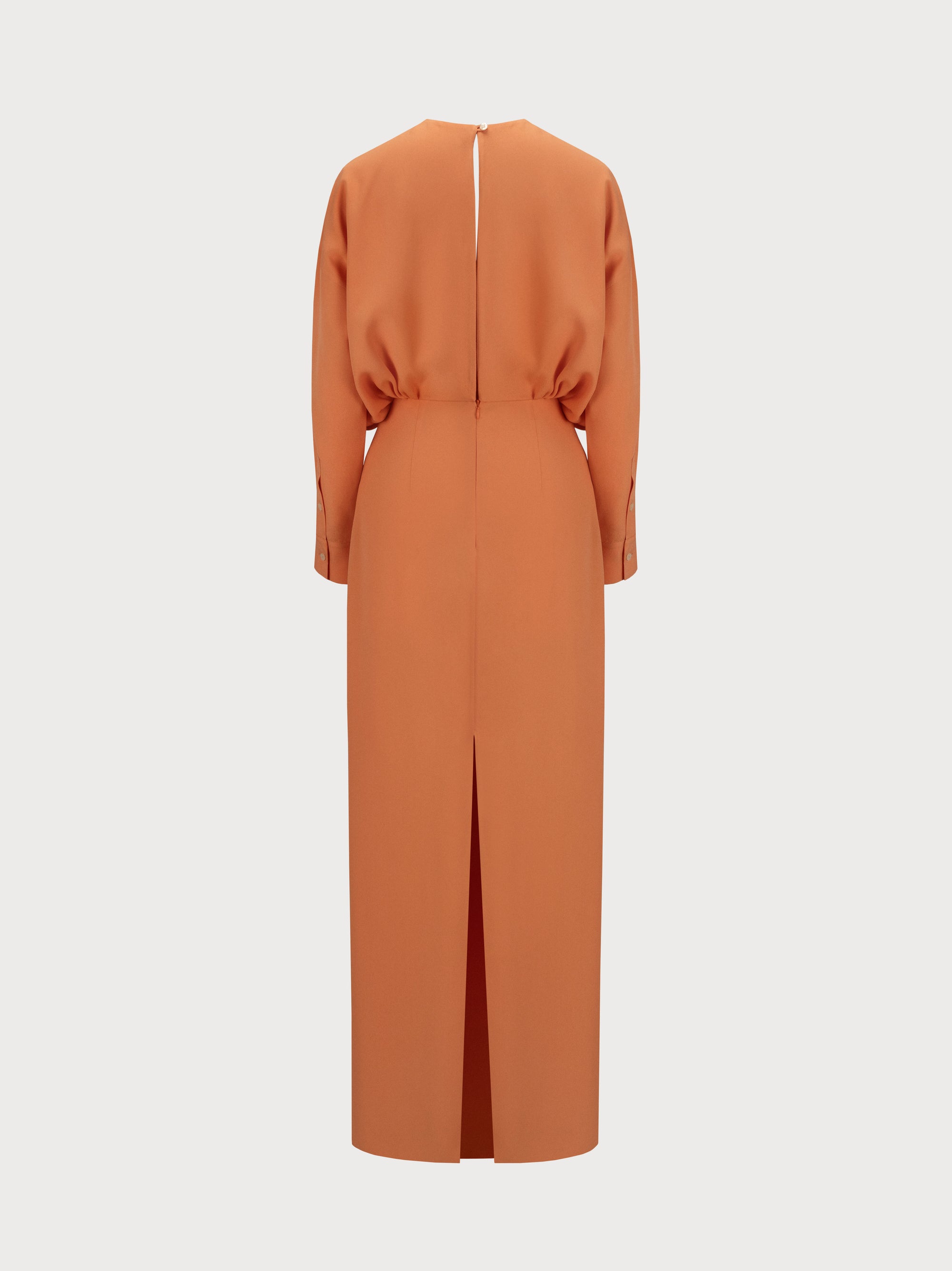 Aurora Dress in Orange Crepe