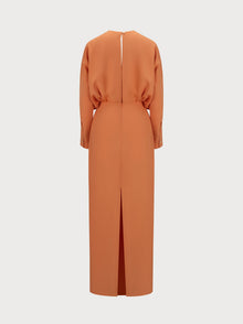 Aurora Dress in Orange Crepe