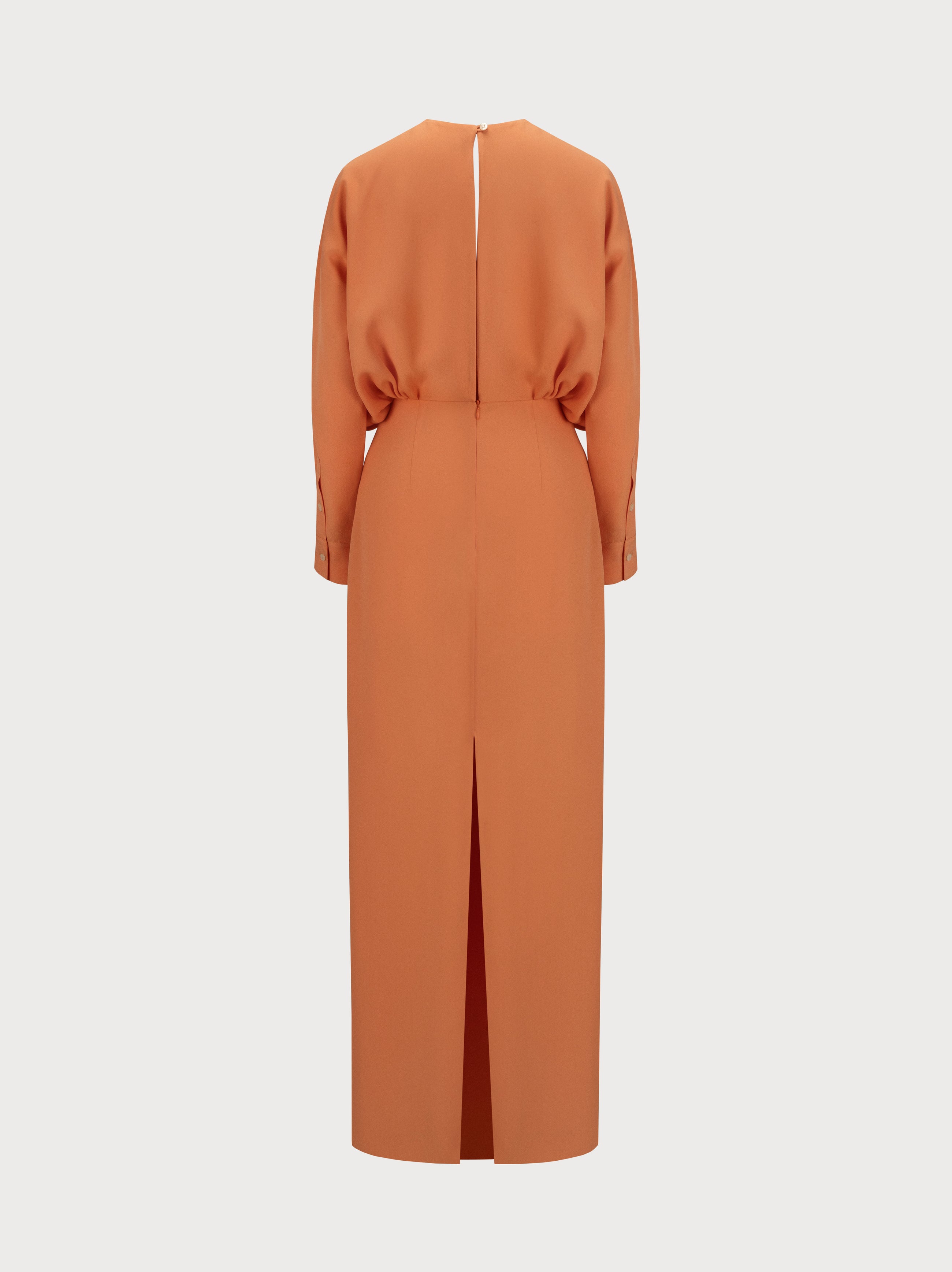 Aurora Dress in Orange Crepe