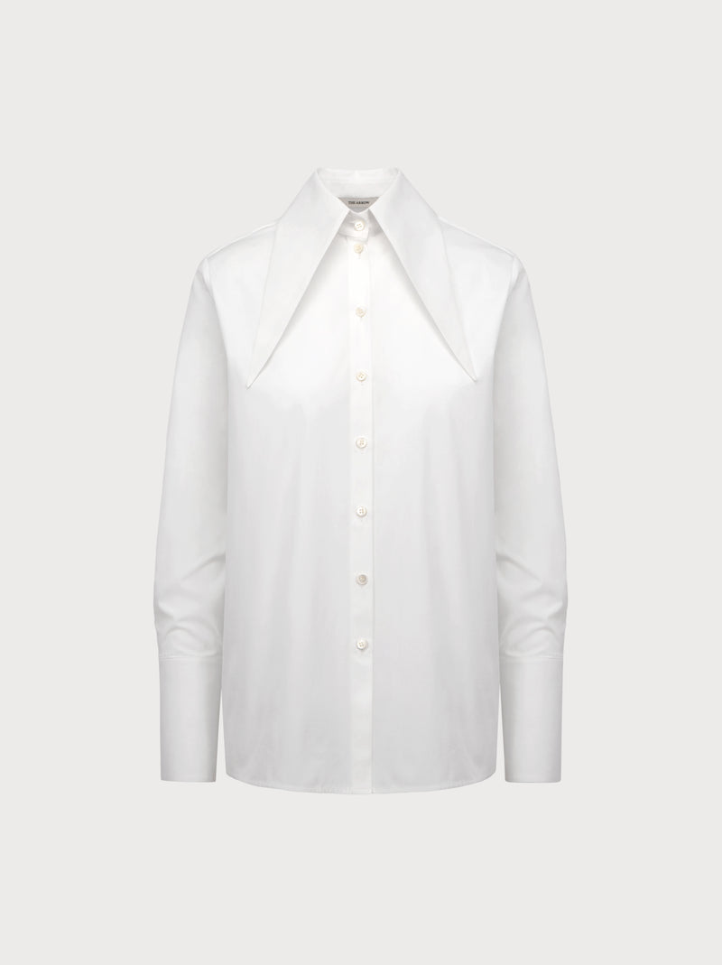 White dress shirt on a light gray background