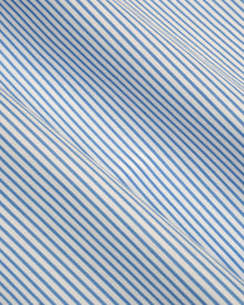 Bernadette Shirt in Blue Striped Cotton - fabric texture close-up