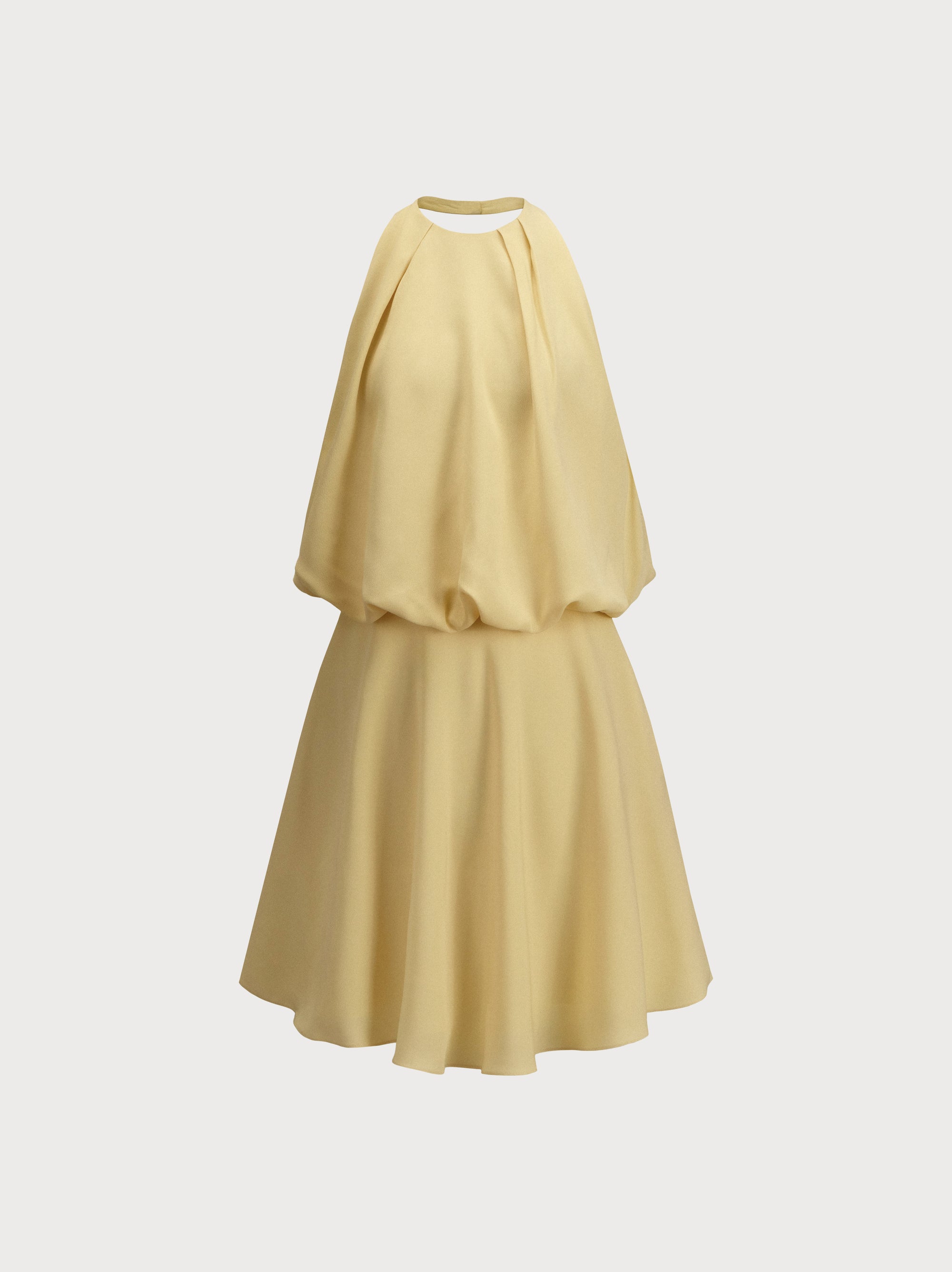 Camille Dress in Yellow Crepe