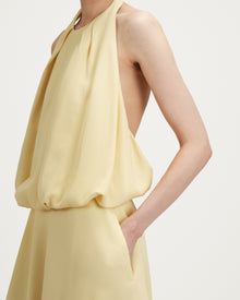 Camille Dress in Yellow Crepe