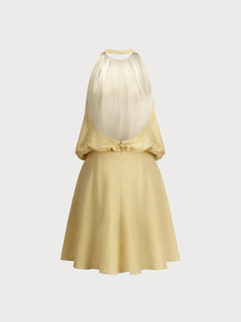 Camille Dress in Yellow Crepe
