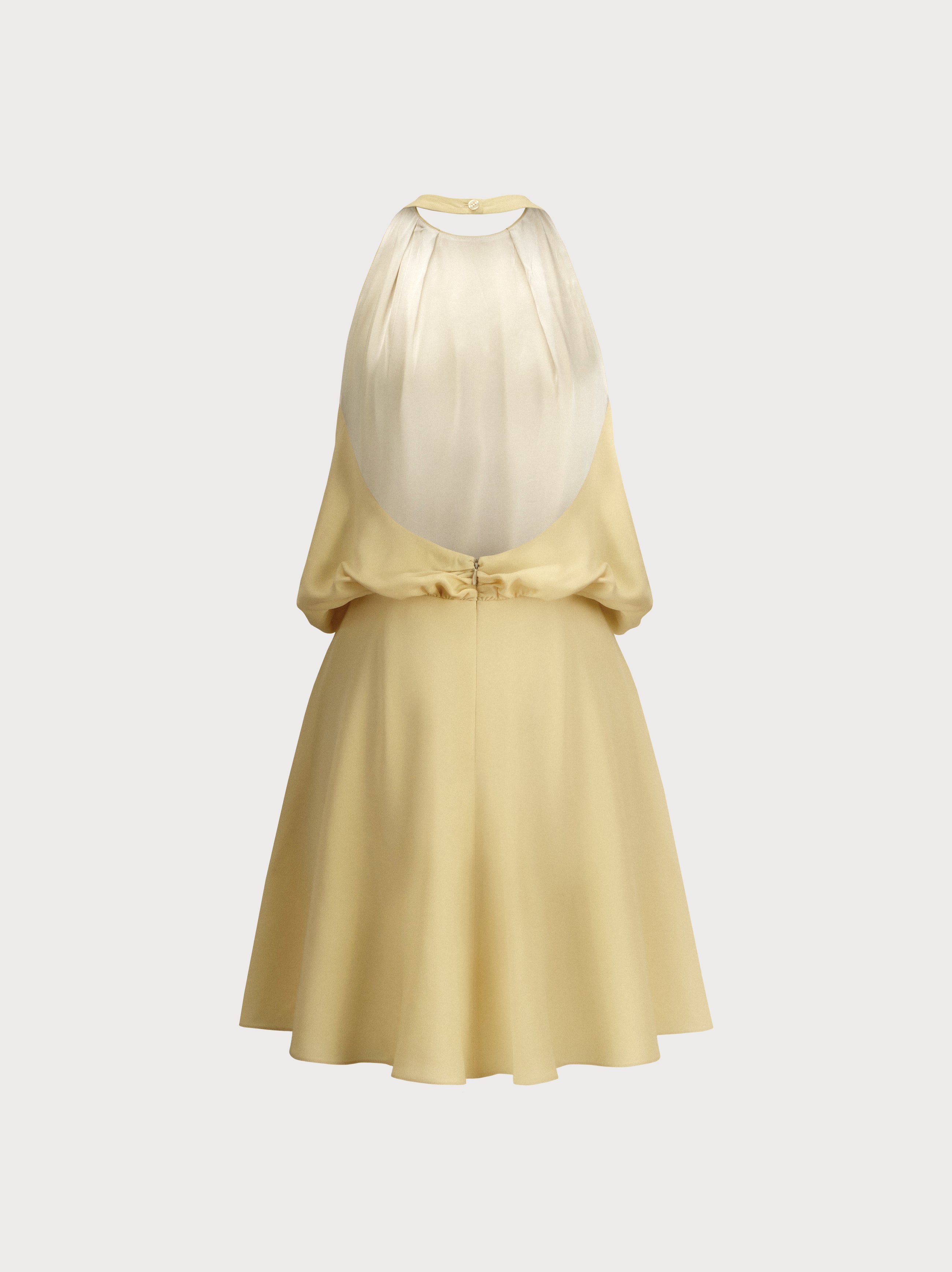 Camille Dress in Yellow Crepe