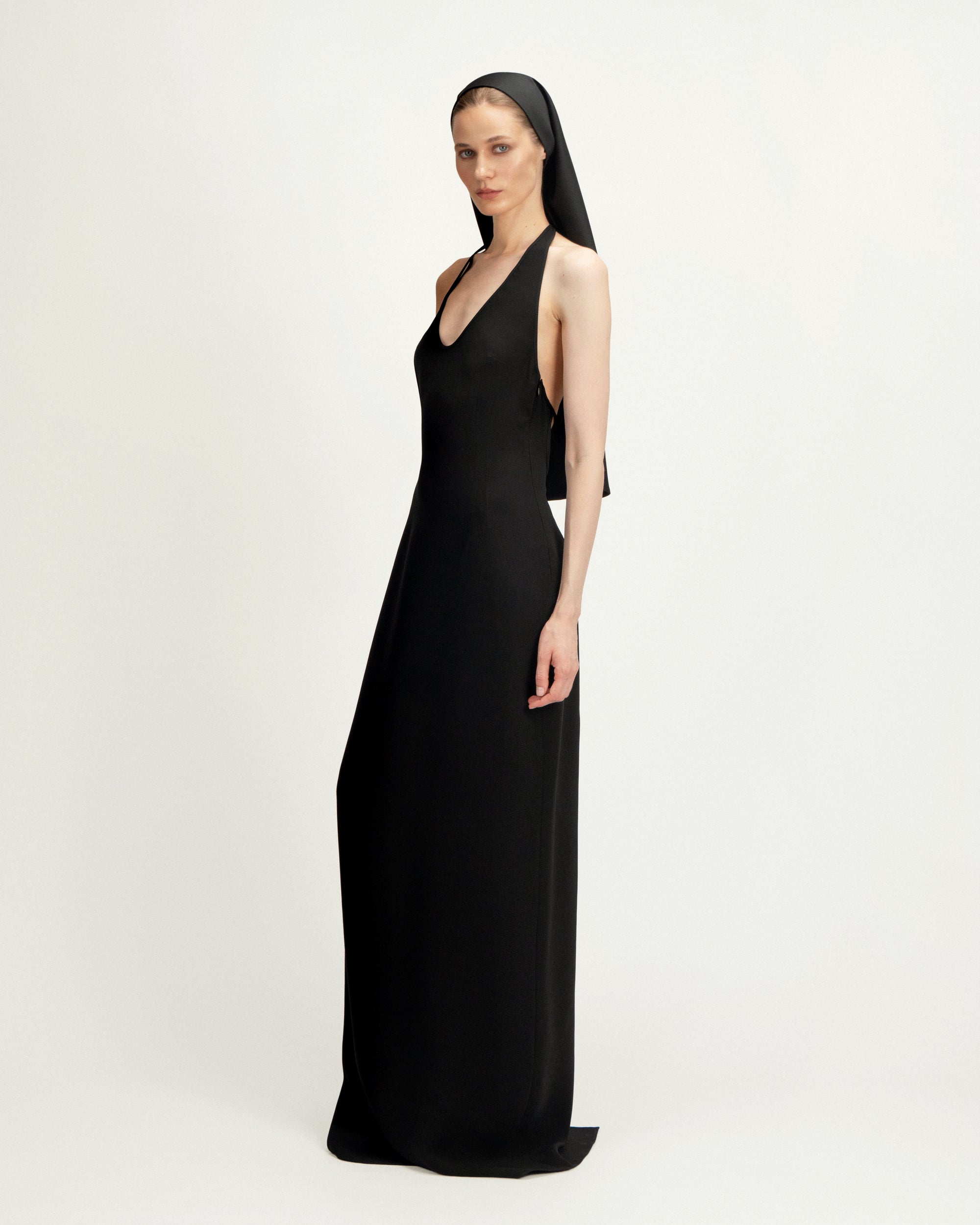Cara Dress in Black Silk
