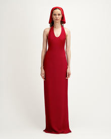 Cara Dress in Red Crepe