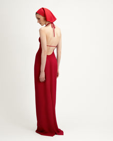 Cara Dress in Red Crepe